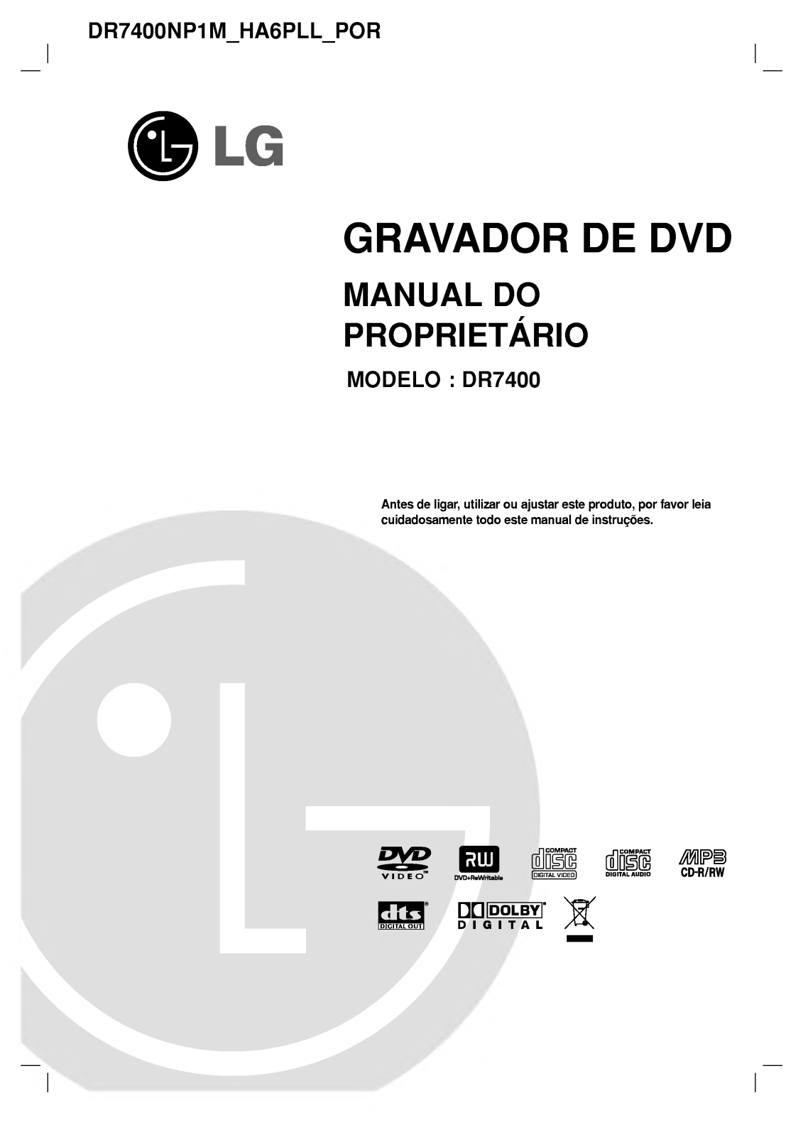 Lg DR7400 User Manual