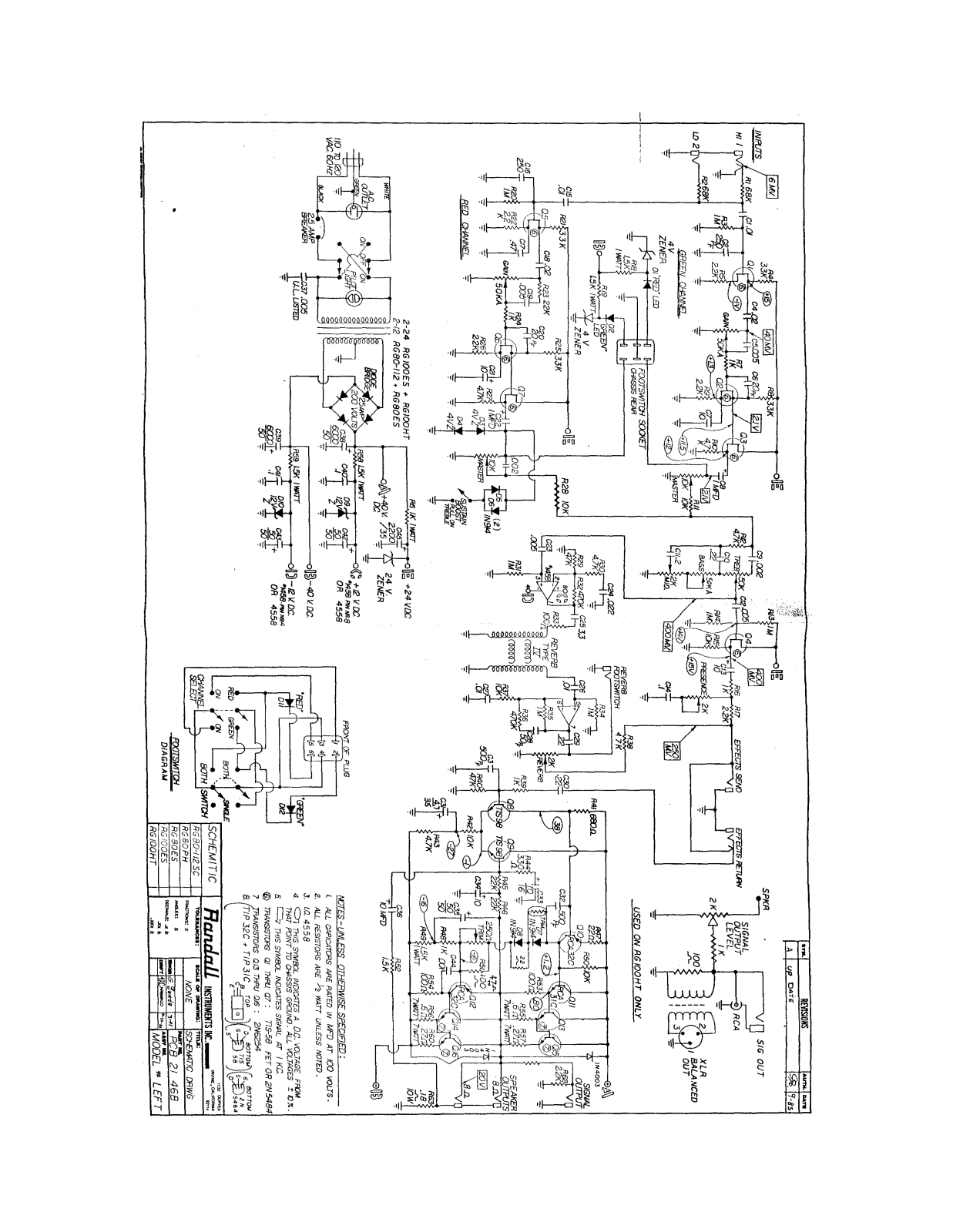 Randall rg100es, rg80es schematic