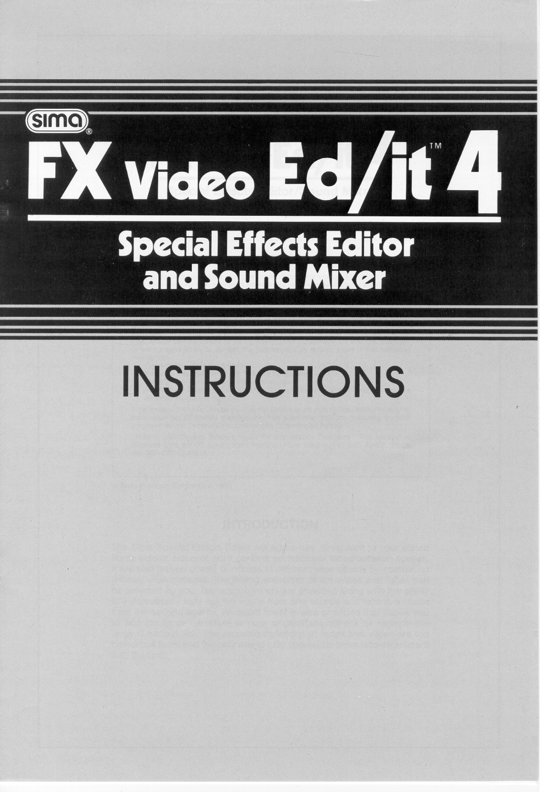 Sima SFX-4 FX Video Ed/It 4 User Manual