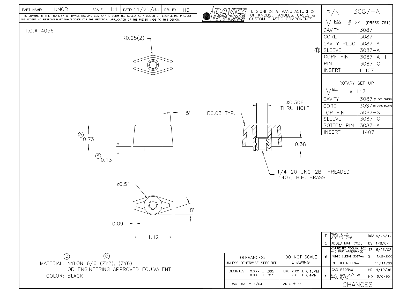 Davies Molding 3087-A Reference Drawing