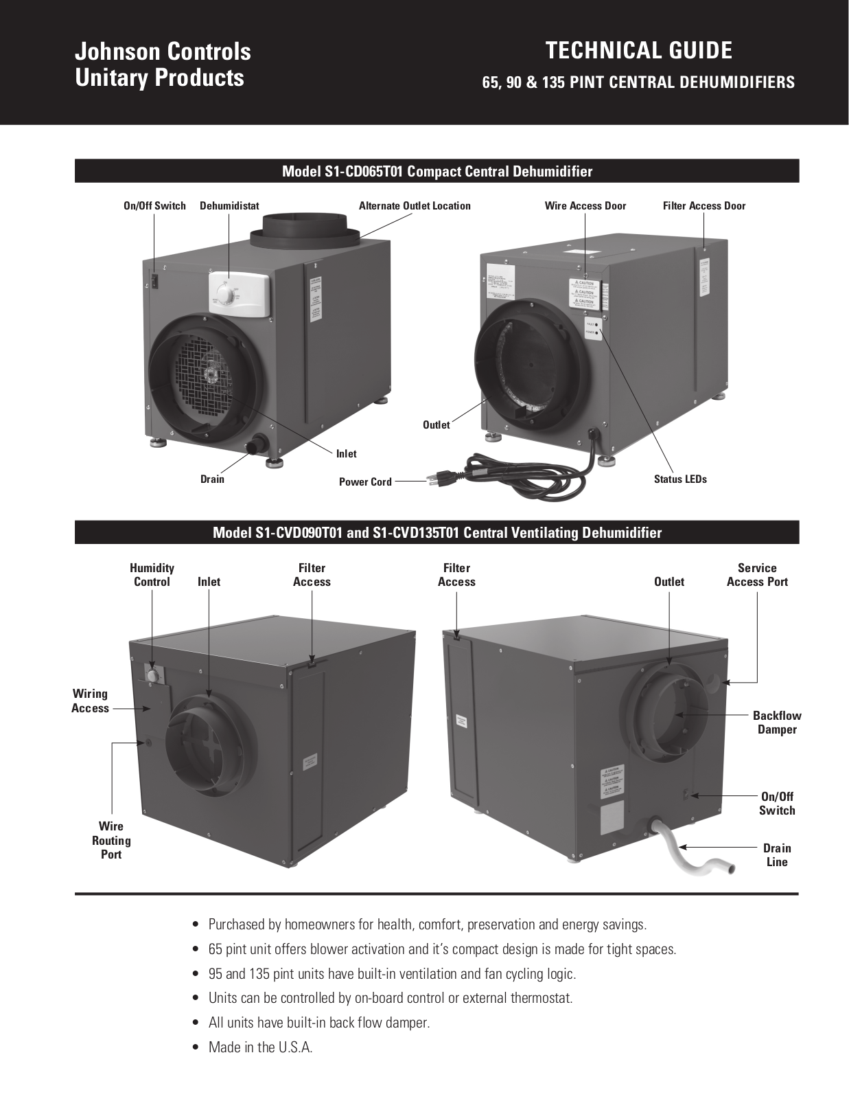 York Whole-House Dehumidifiers Technical Guide