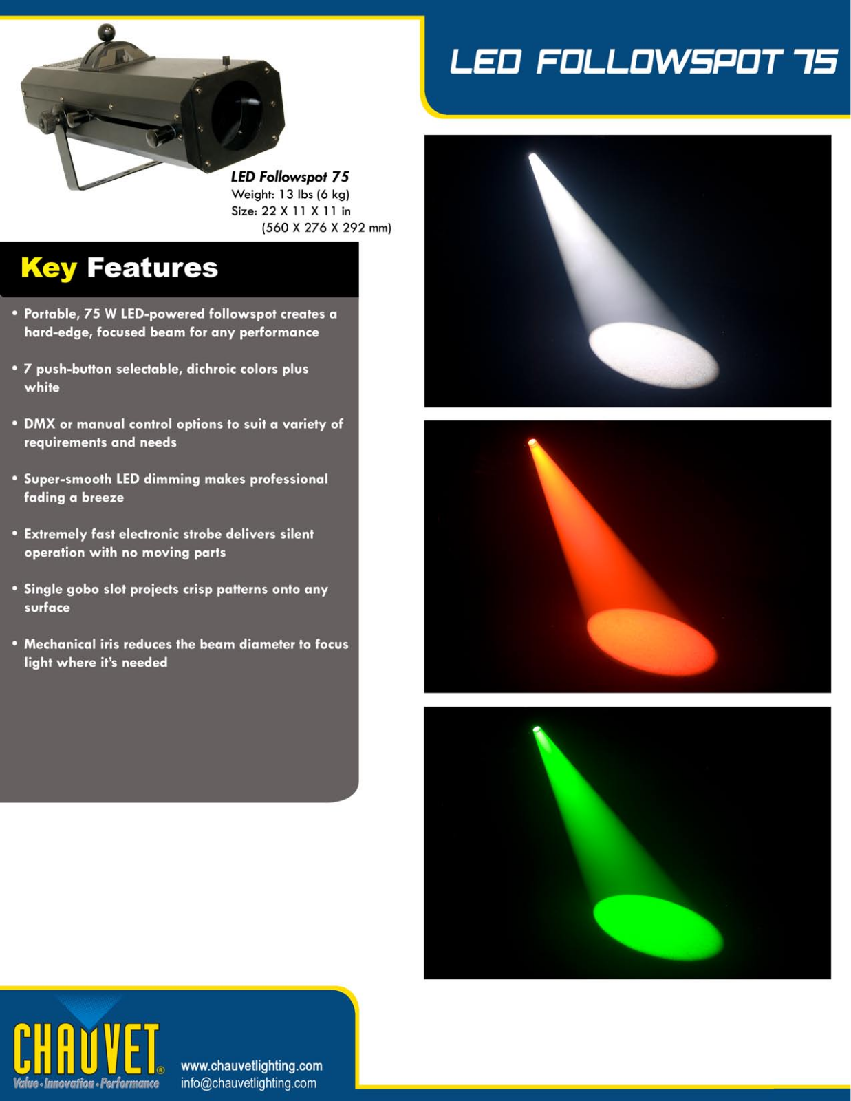 Chauvet LED Followspot 75 User Manual