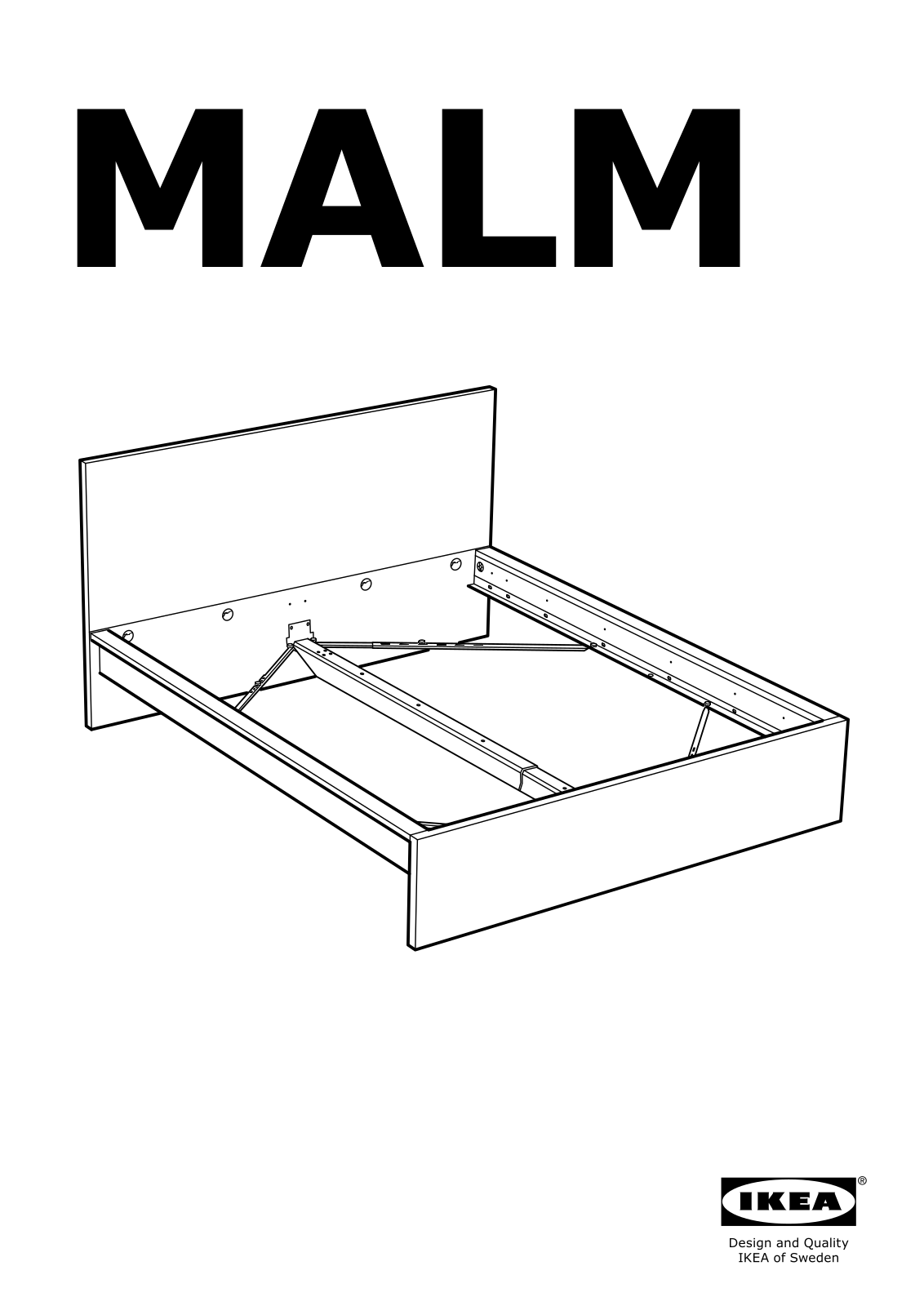 IKEA MALM Bed frame high Assembly Instruction