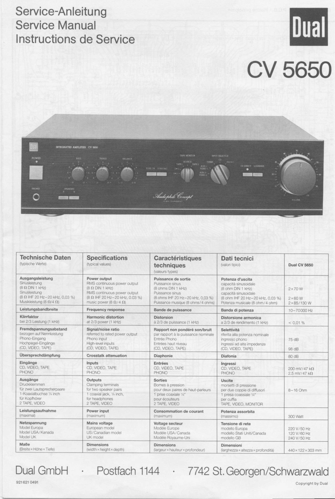 Dual CV-5650 Service manual