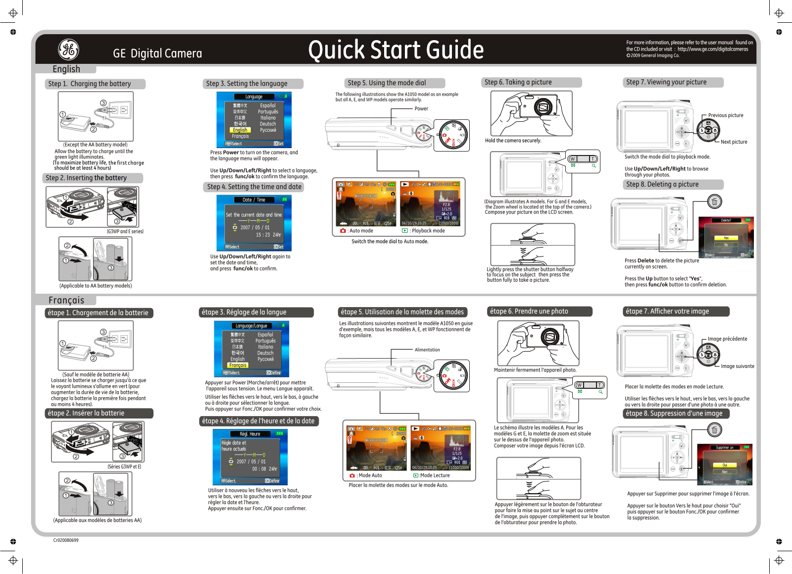 GE A1035, A1050, A1235, A1250, A950 Quick Start Guide