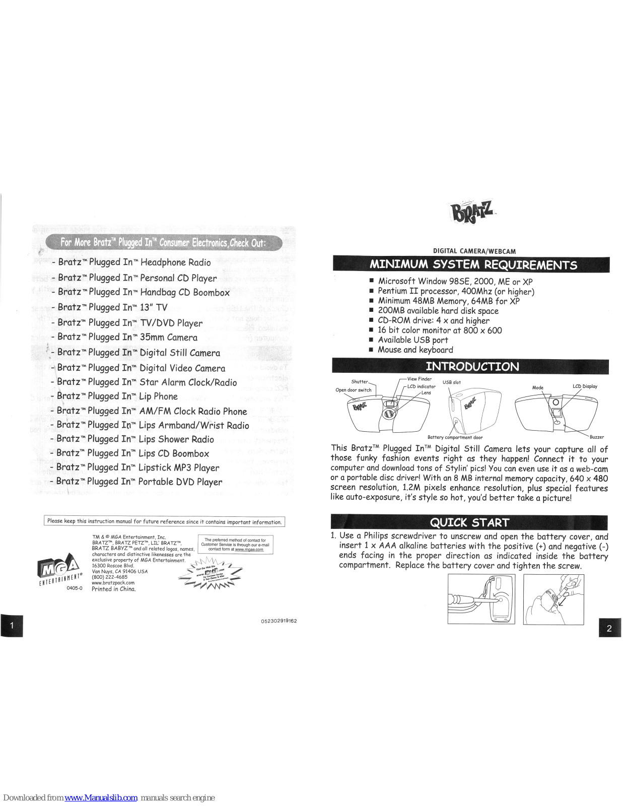 MGA Entertainment Plugged In 271499, Bratz Plugged In 271499 User Manual