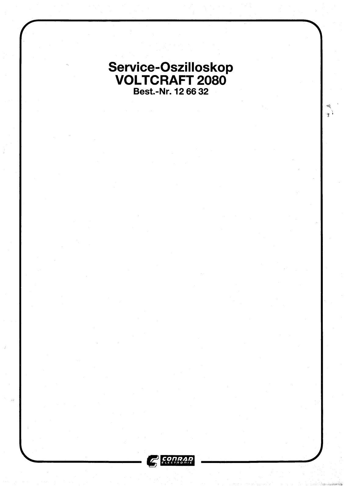 Voltcraft 2080 Service manual