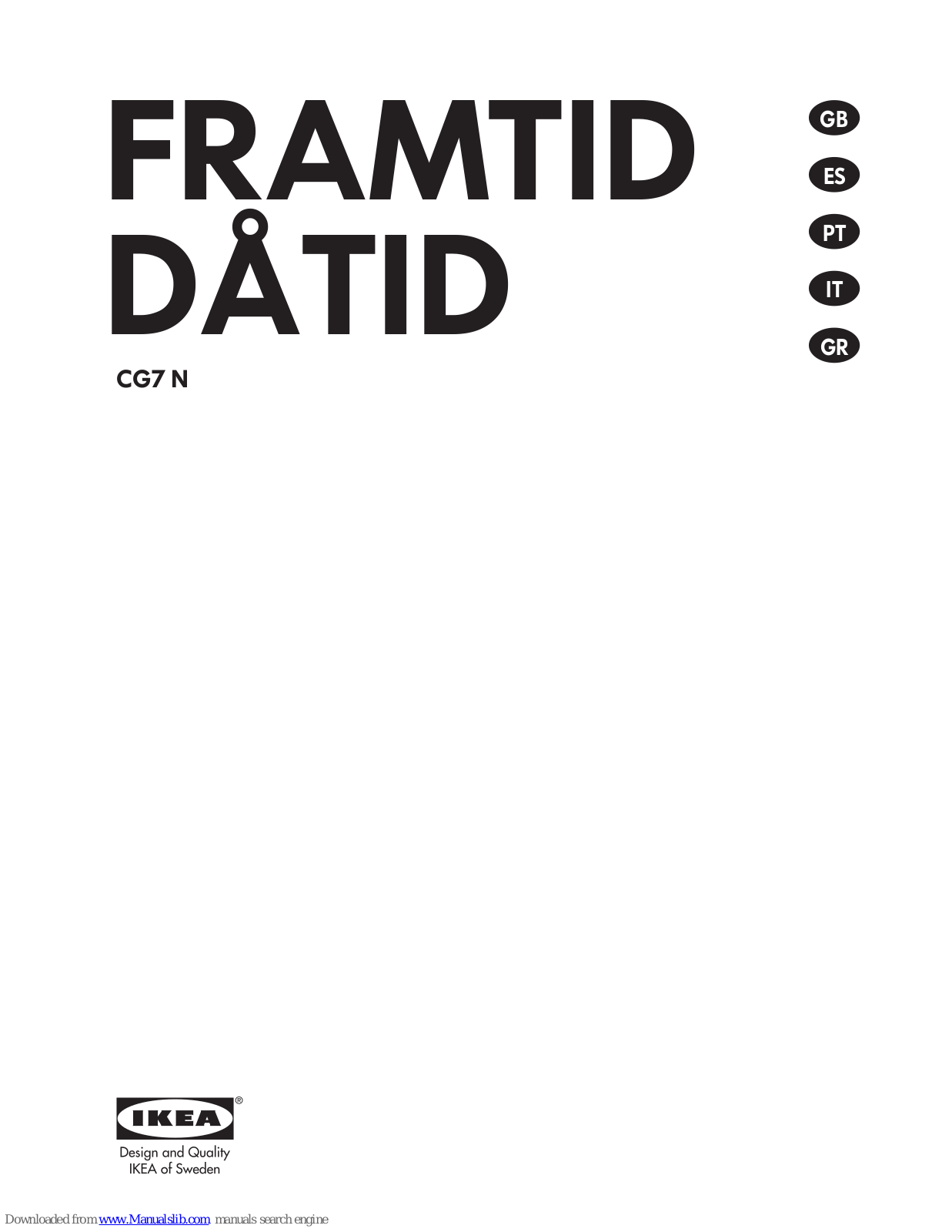 IKEA FRAMTID, DATID, Framtid CG7 N, Datid CG7 N User Manual