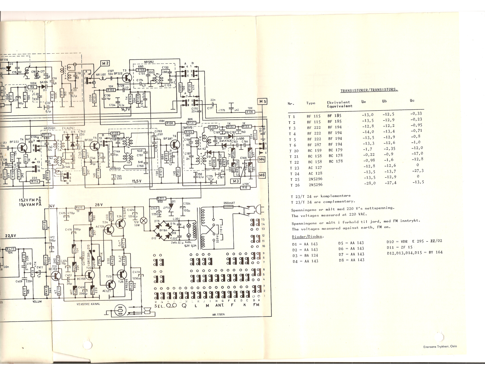 Radionette Duett 300 Schematic