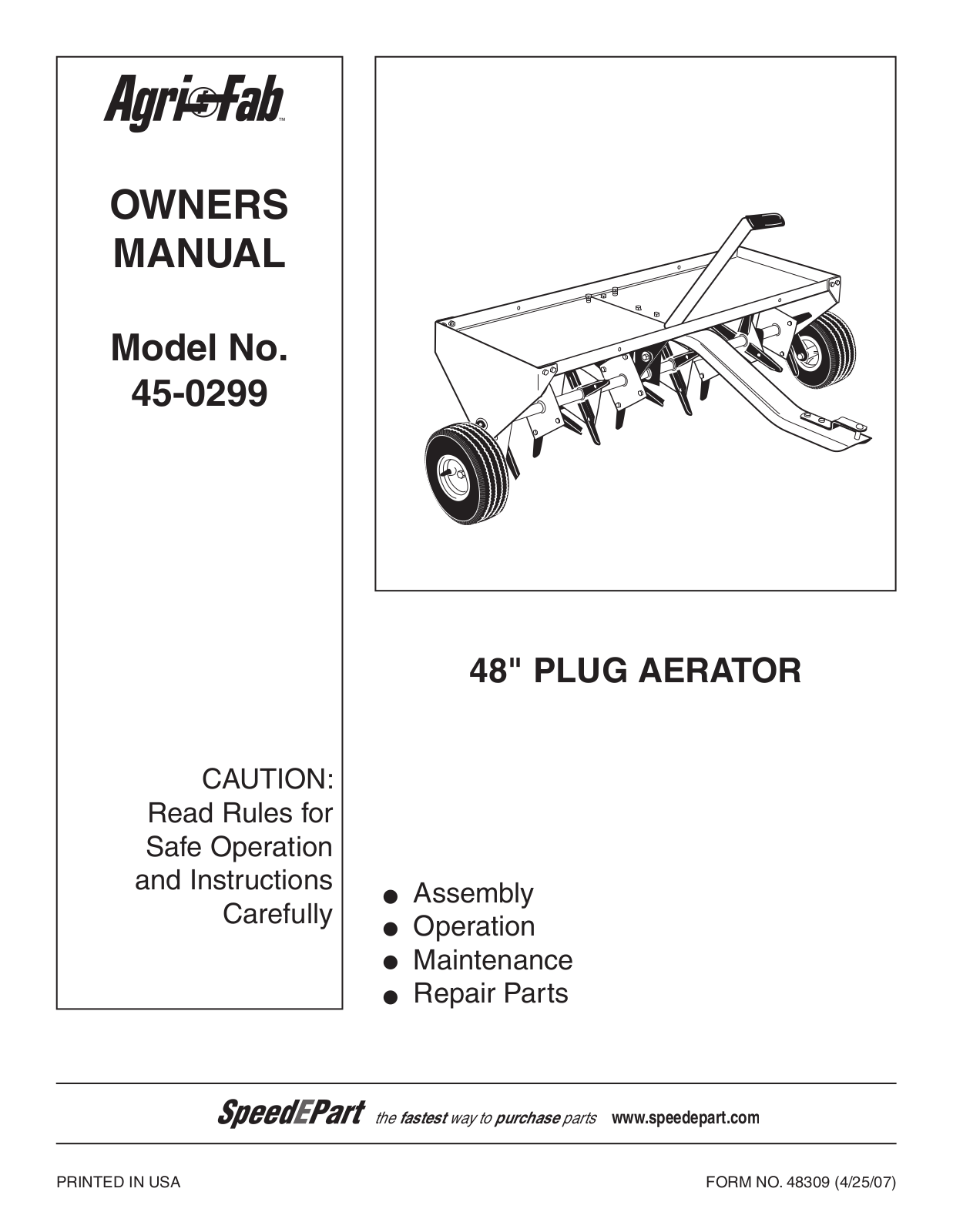 Agri-Fab 45-0299 User Manual