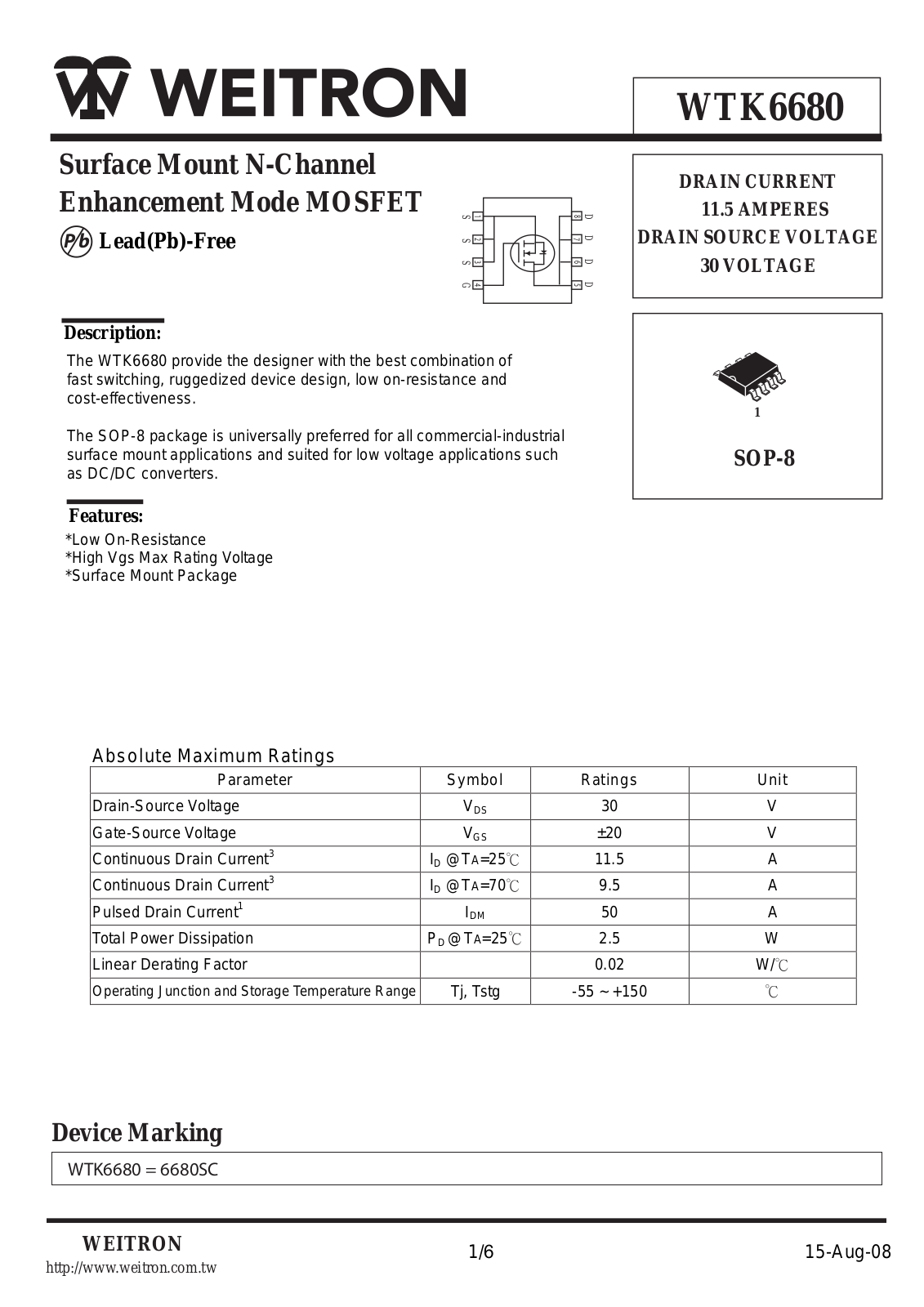 Datasheet wtk6680 Datasheet - ManualMachine.com
