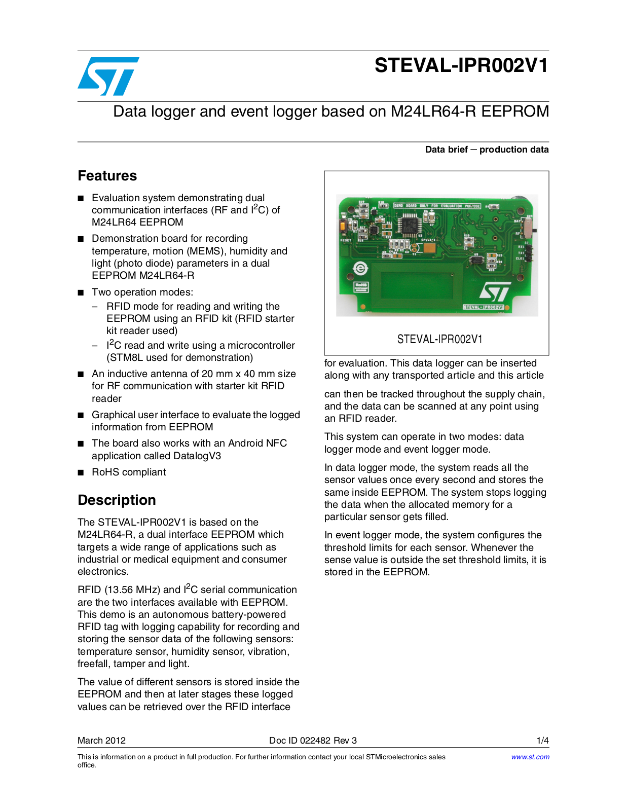 ST IPR002V1 User Manual