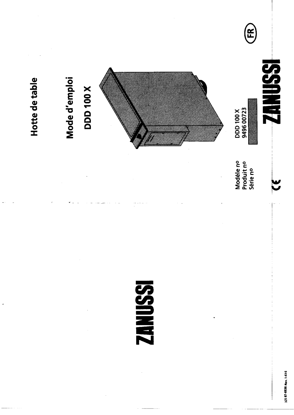 Zanussi DDD100X User Manual