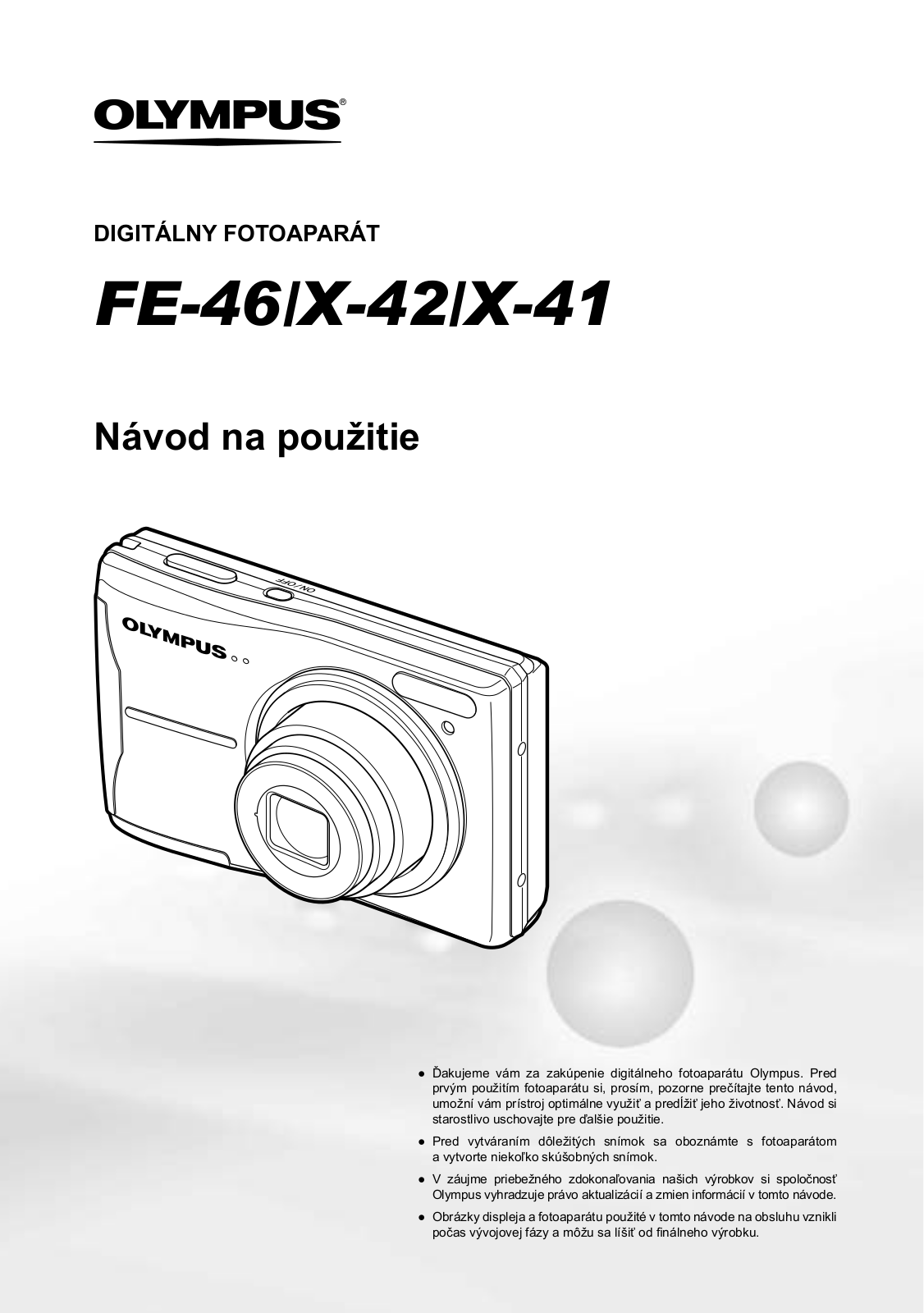 Olympus FE-46, X-41, X-42 User Manual