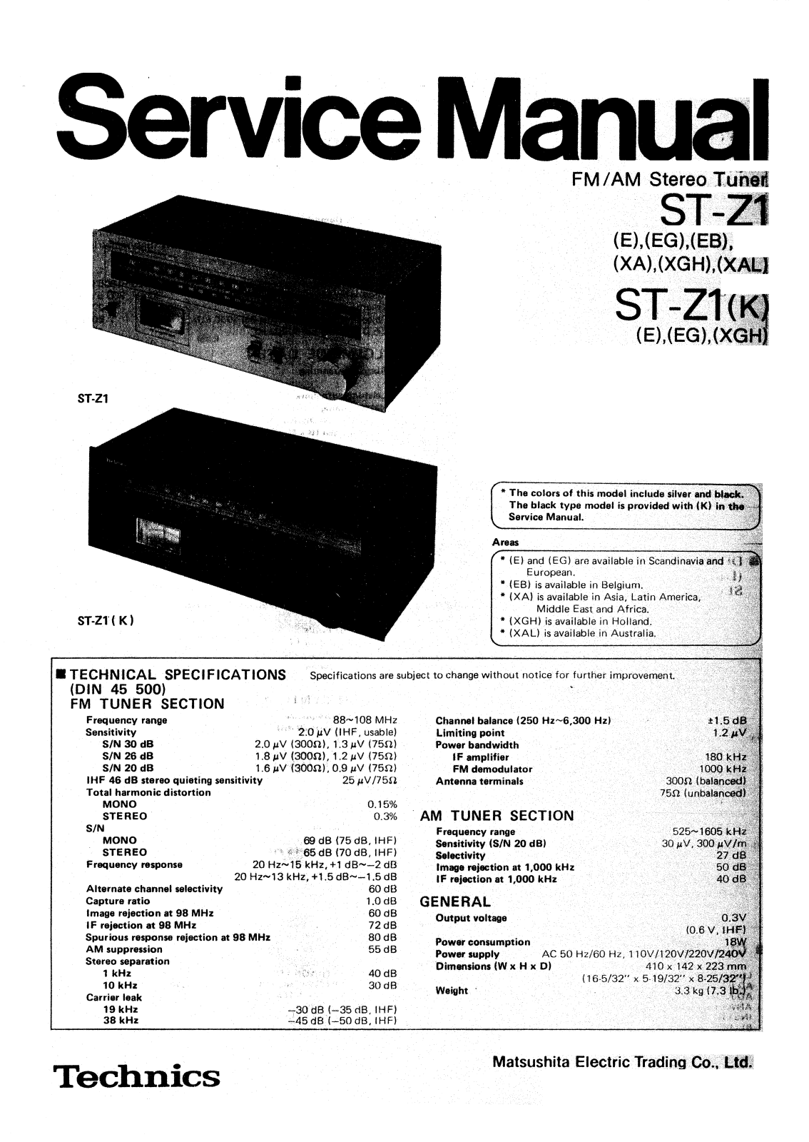 Technics STZ1 Service Manual