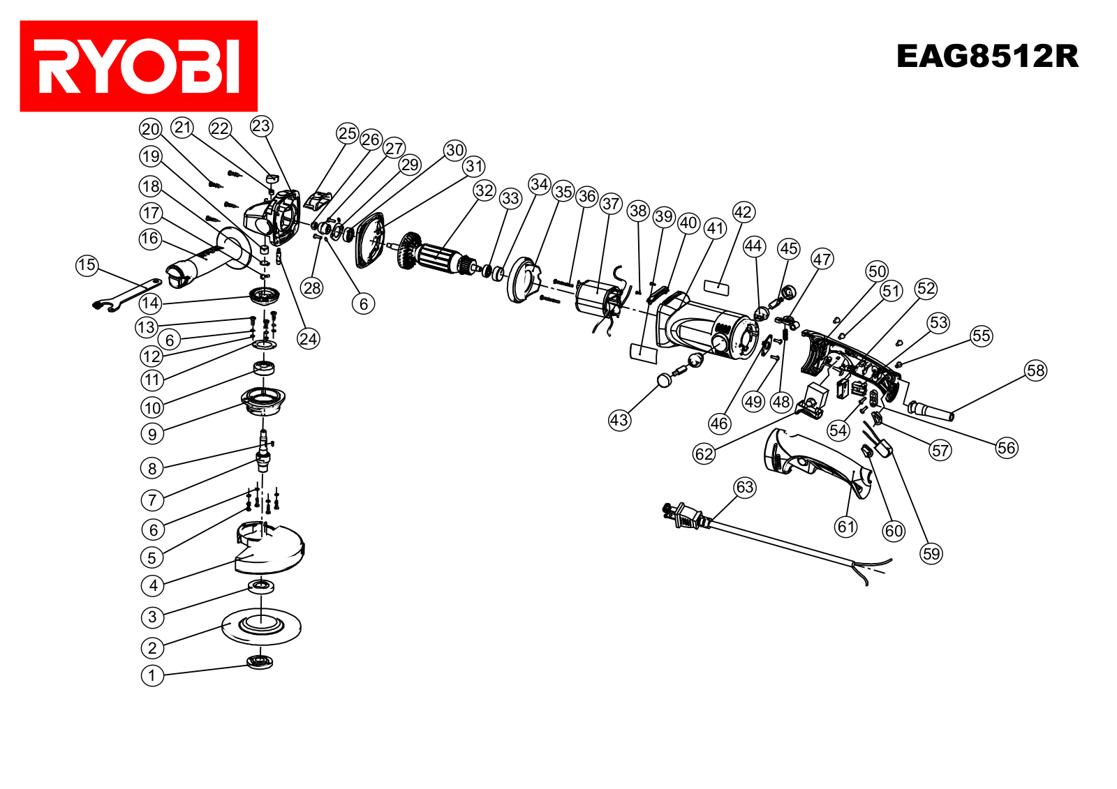 Ryobi EAG8512R User Manual