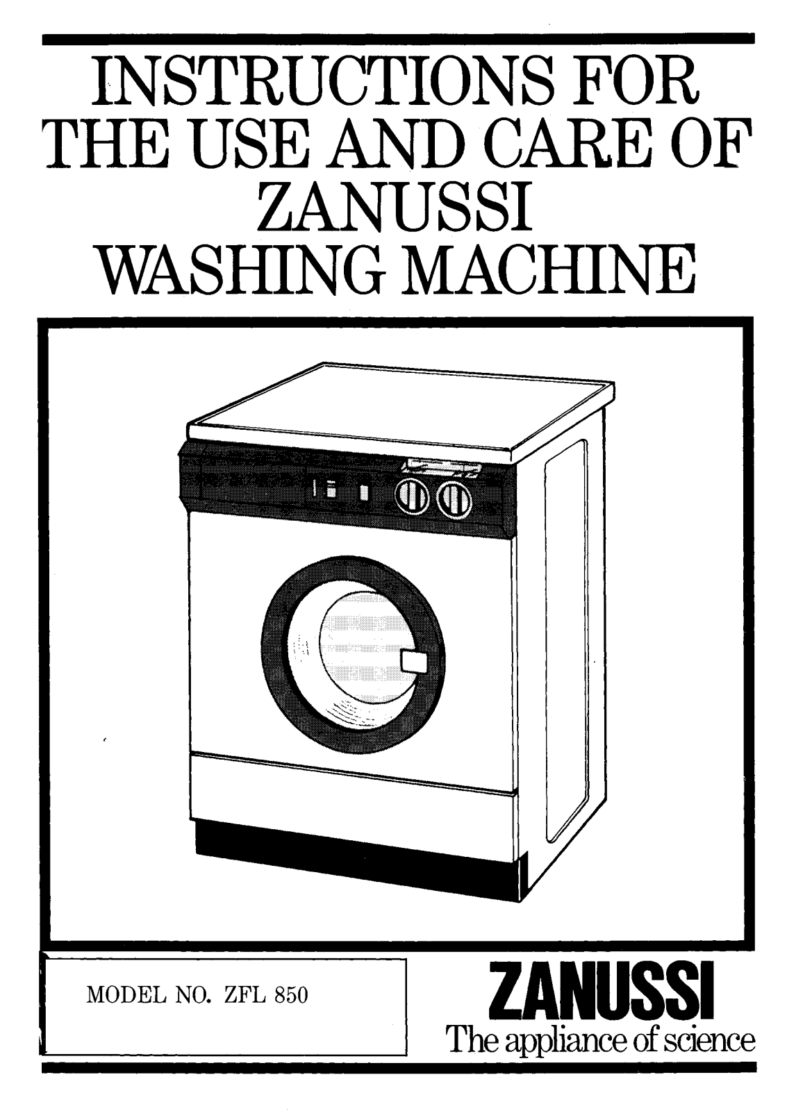 Zanussi ZFL850 User Manual