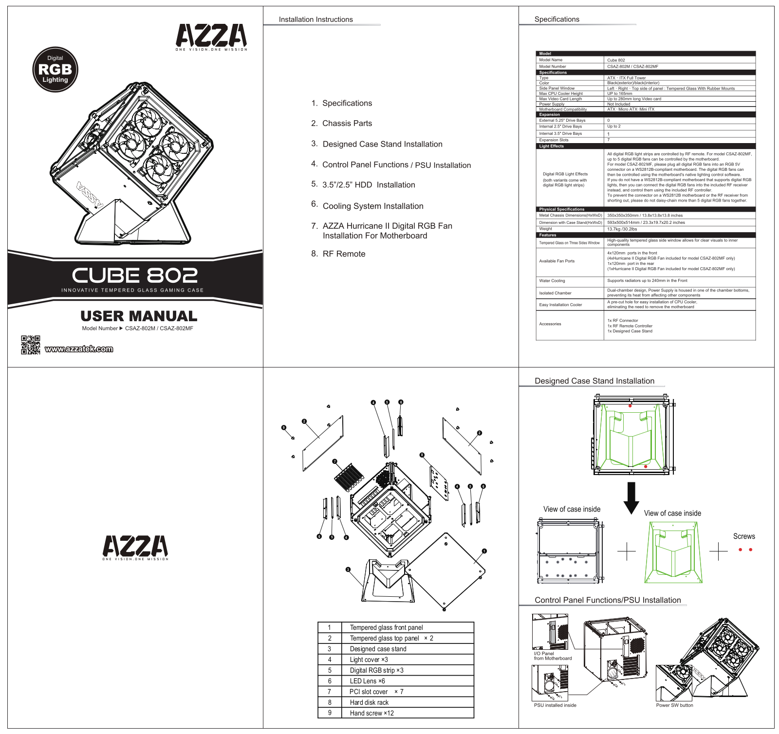 AZZA CSAZ-802F operation manual