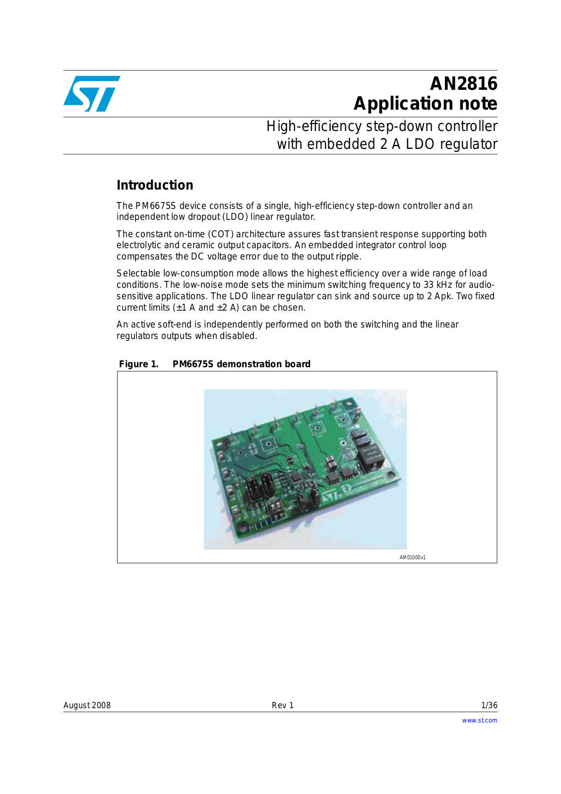 ST AN2816 Application note