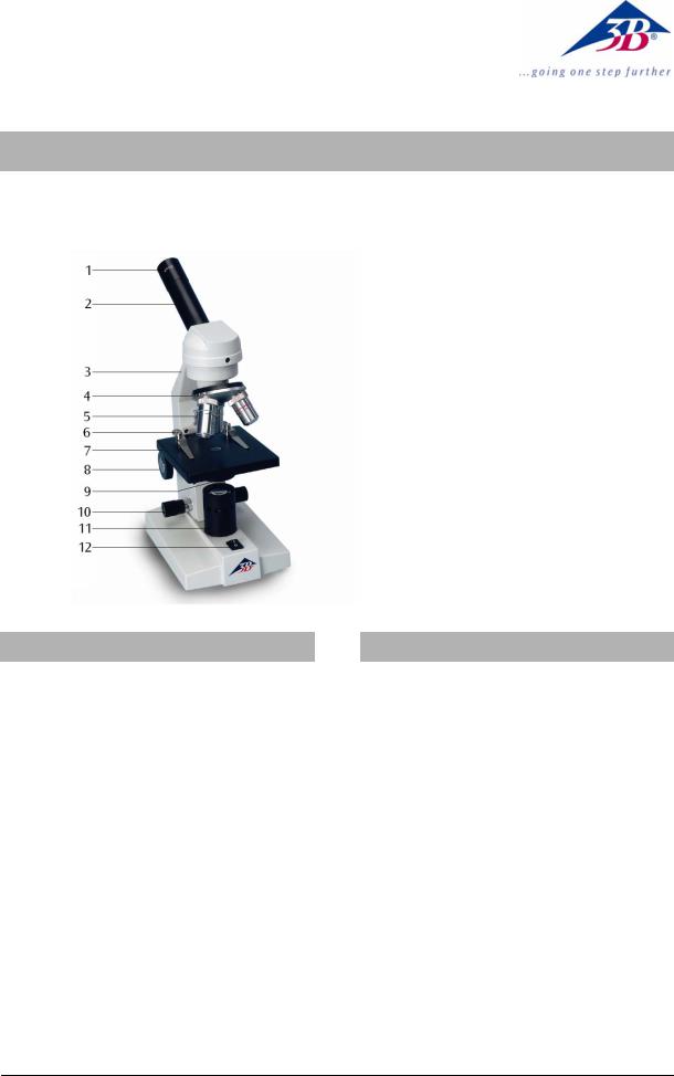 3B Scientific Monocular Course Microscope 100 User Manual