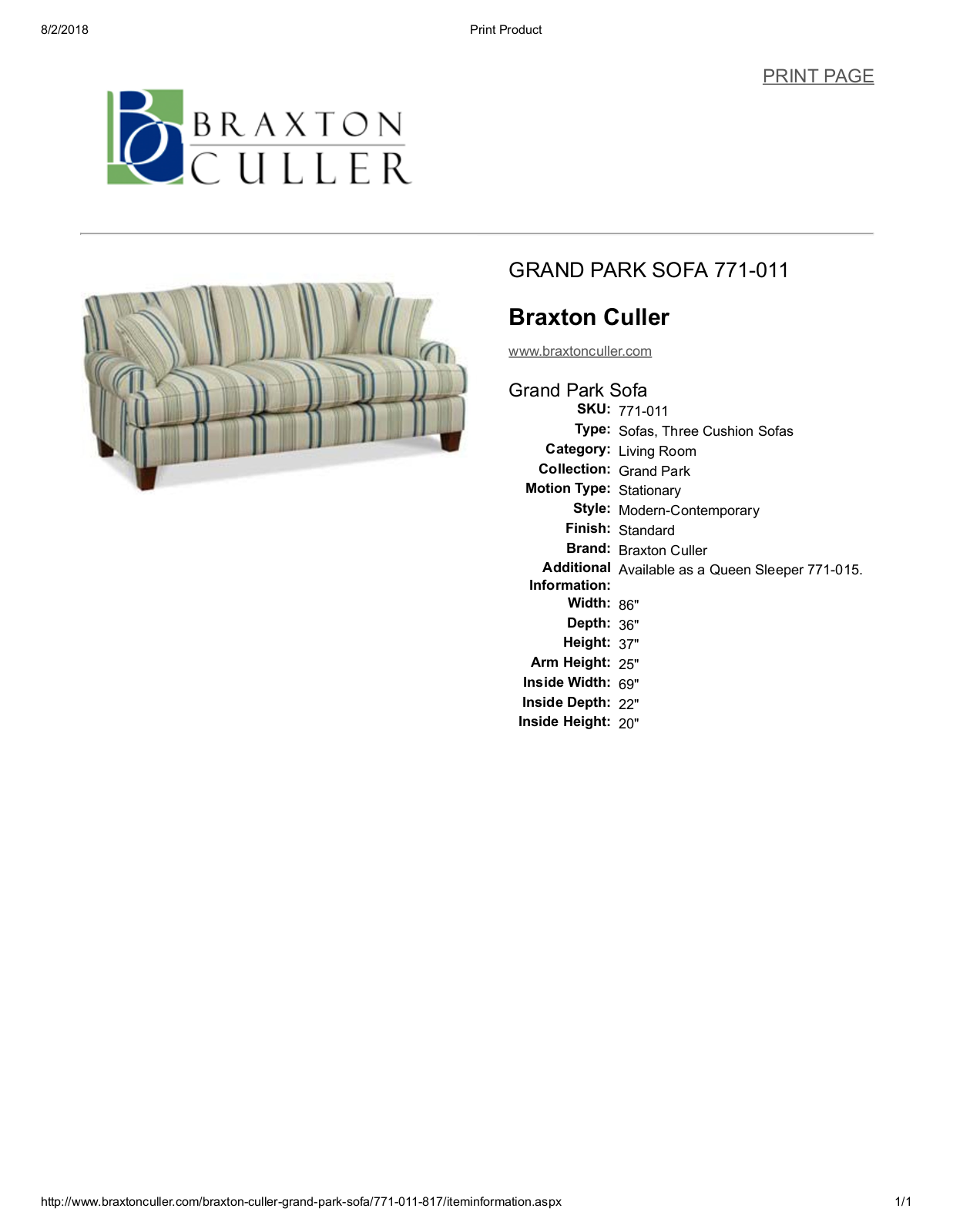 Braxton Culler BXCL1505 Specifications - ManualMachine.com