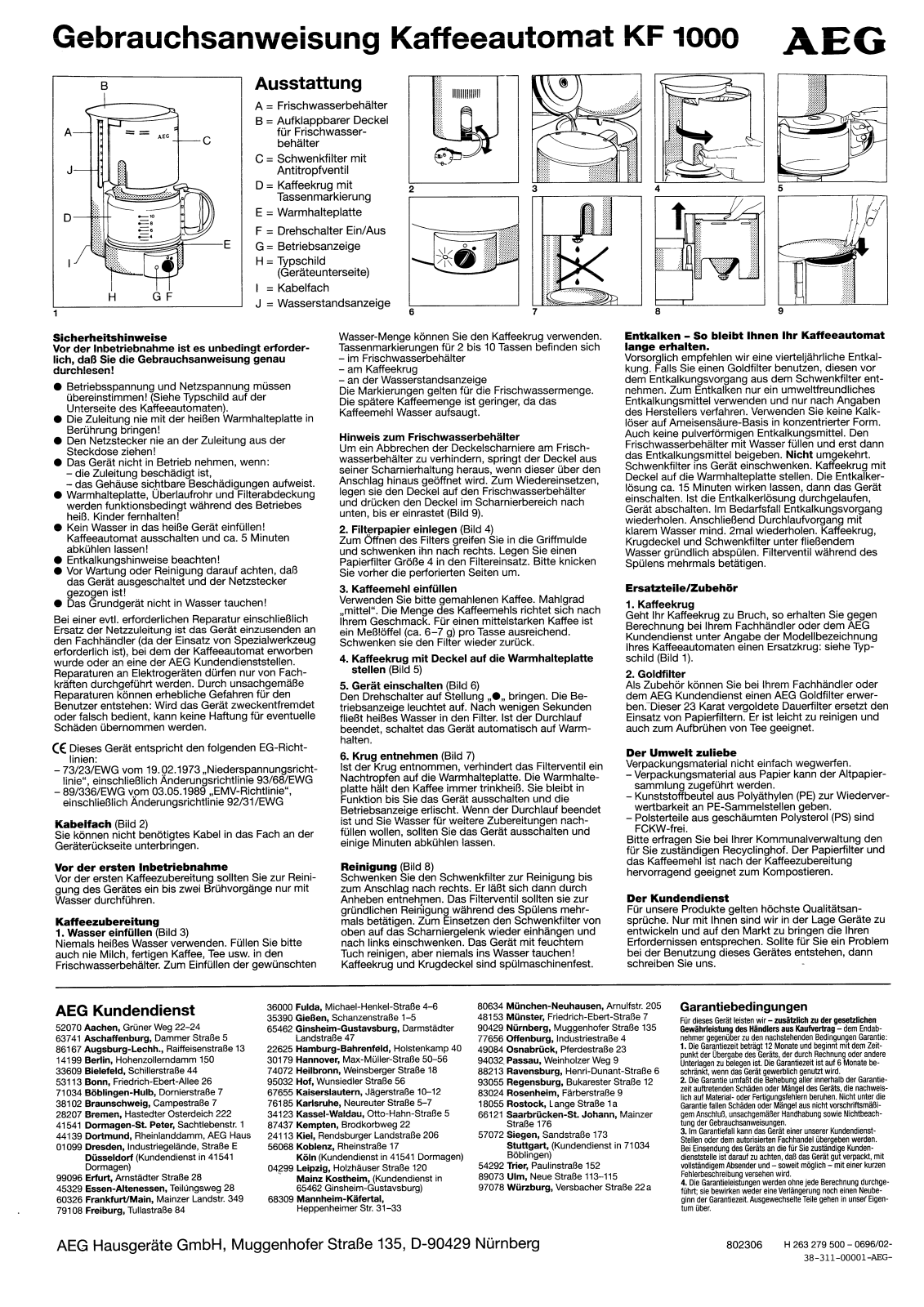 AEG KF1000 User Manual