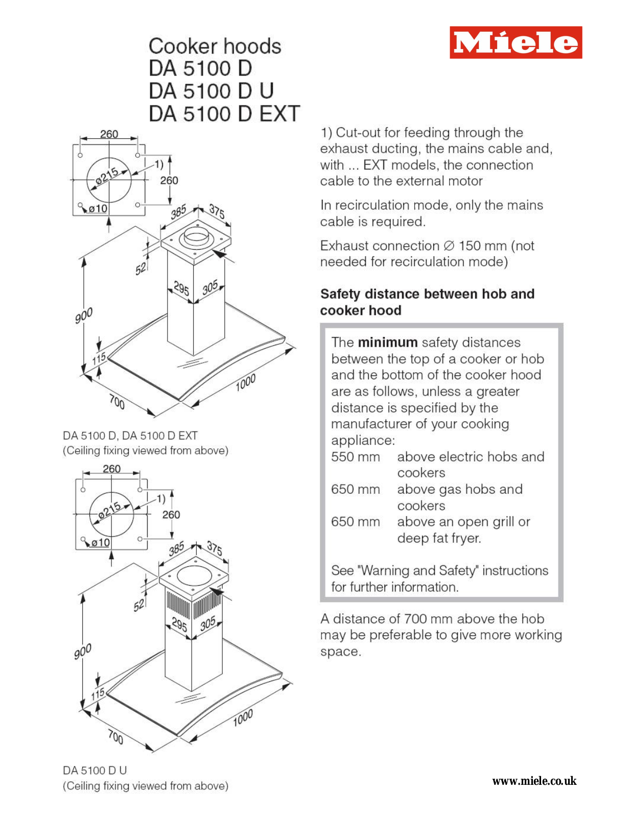 Miele DA5100, DA5100 EXT User Manual