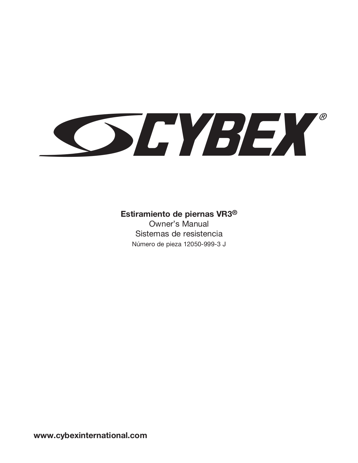 Cybex VR3  LEG EXTENSION Owner’s Manual