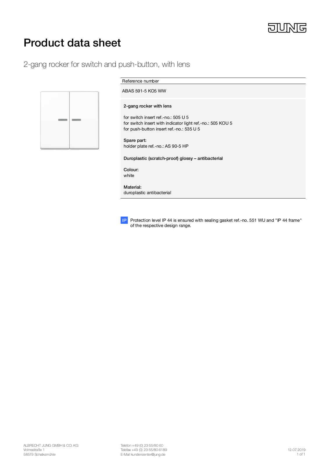 Jung ABAS 591-5 KO5 WW User Manual