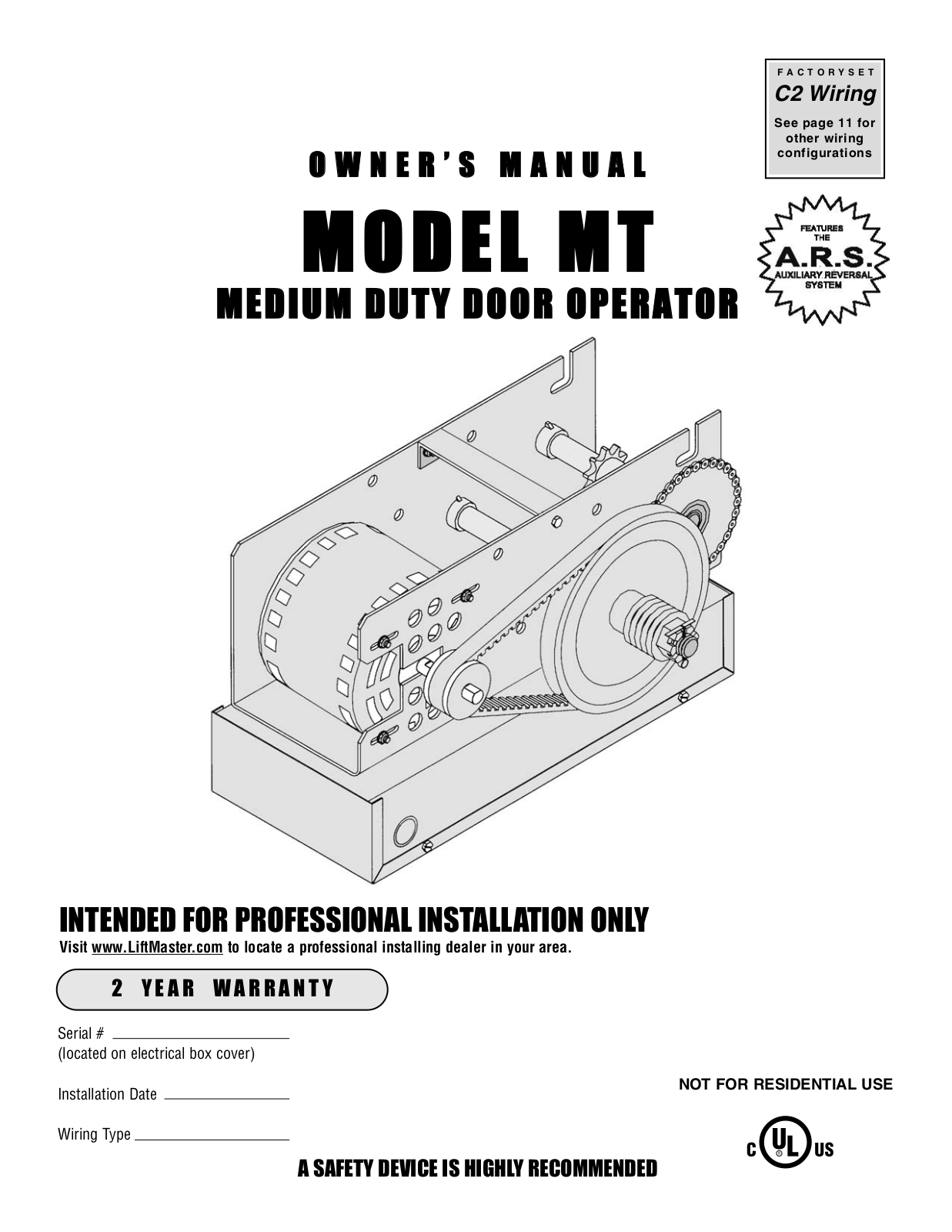 LiftMaster MT5011 Owner's Manual