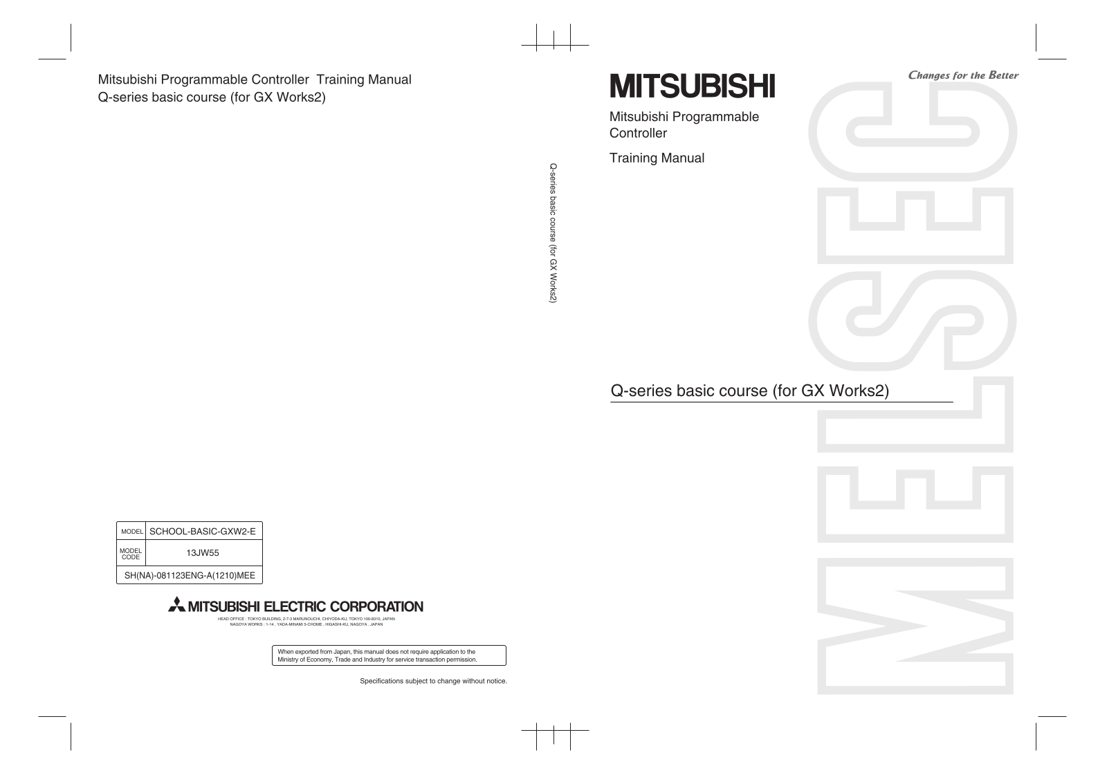 Mitsubishi Electronics 13JW55 User Manual