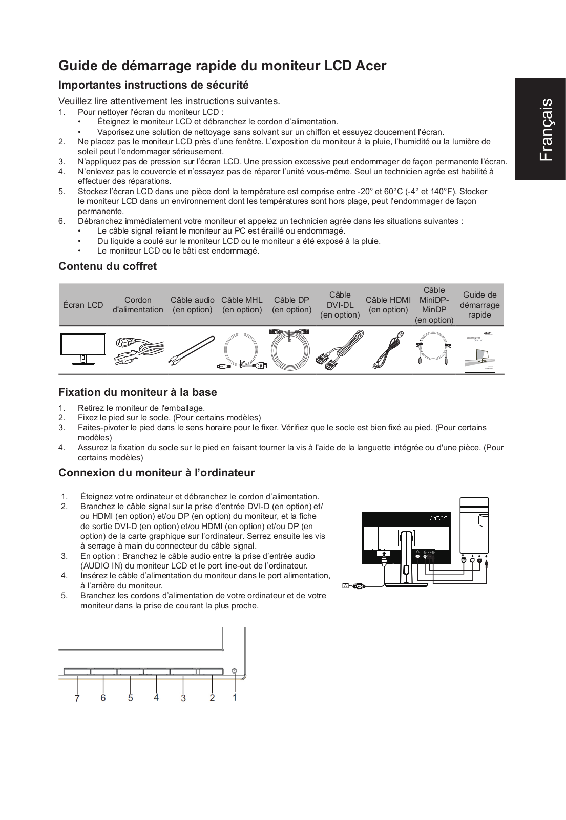 Acer CB281HK QUICK START GUIDE