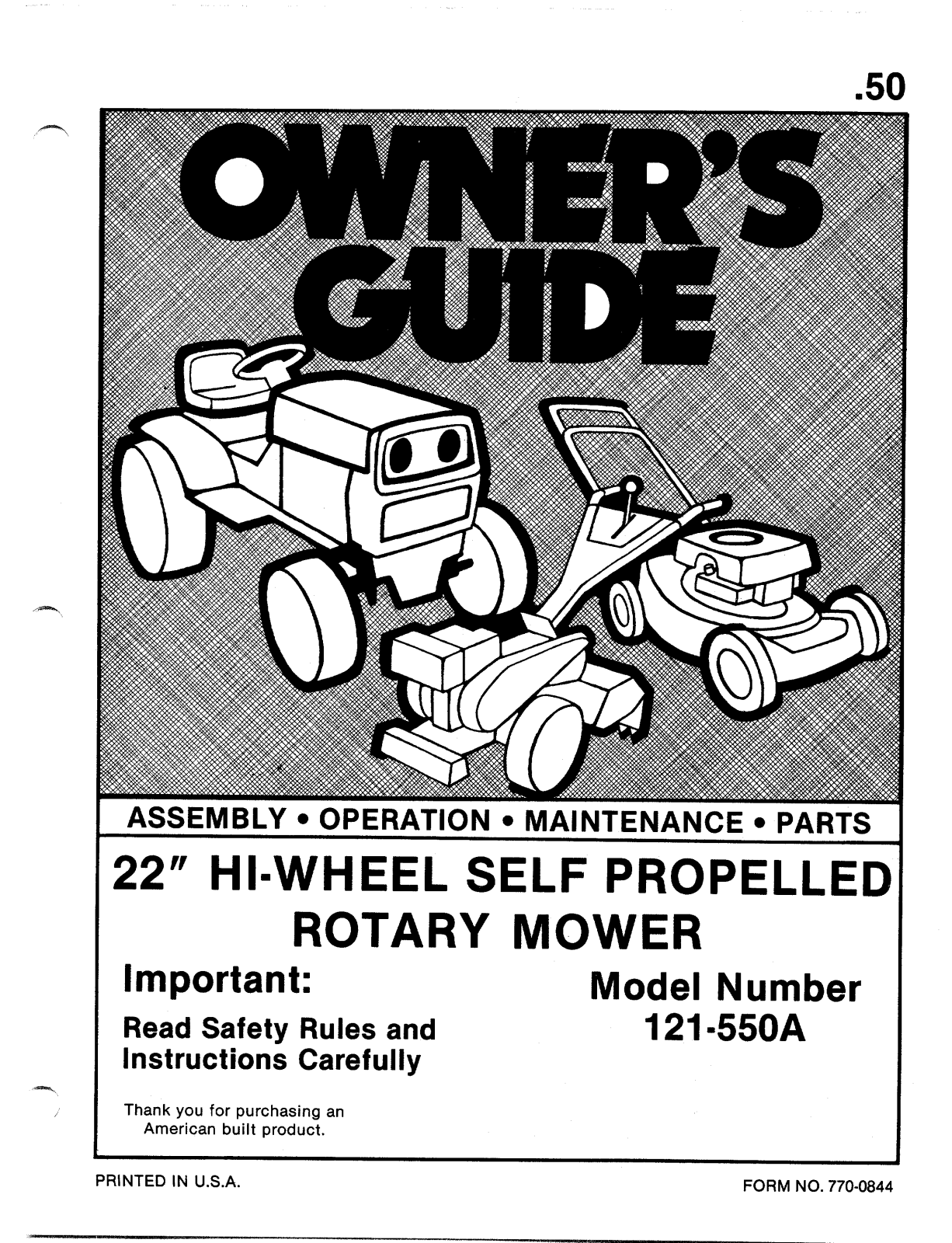 MTD 121-550A User Manual