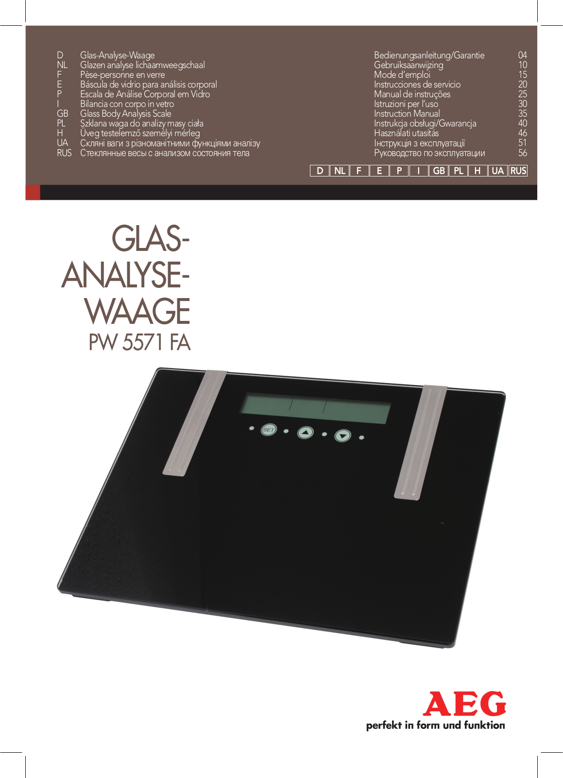 Aeg PW 5571 FA User Manual