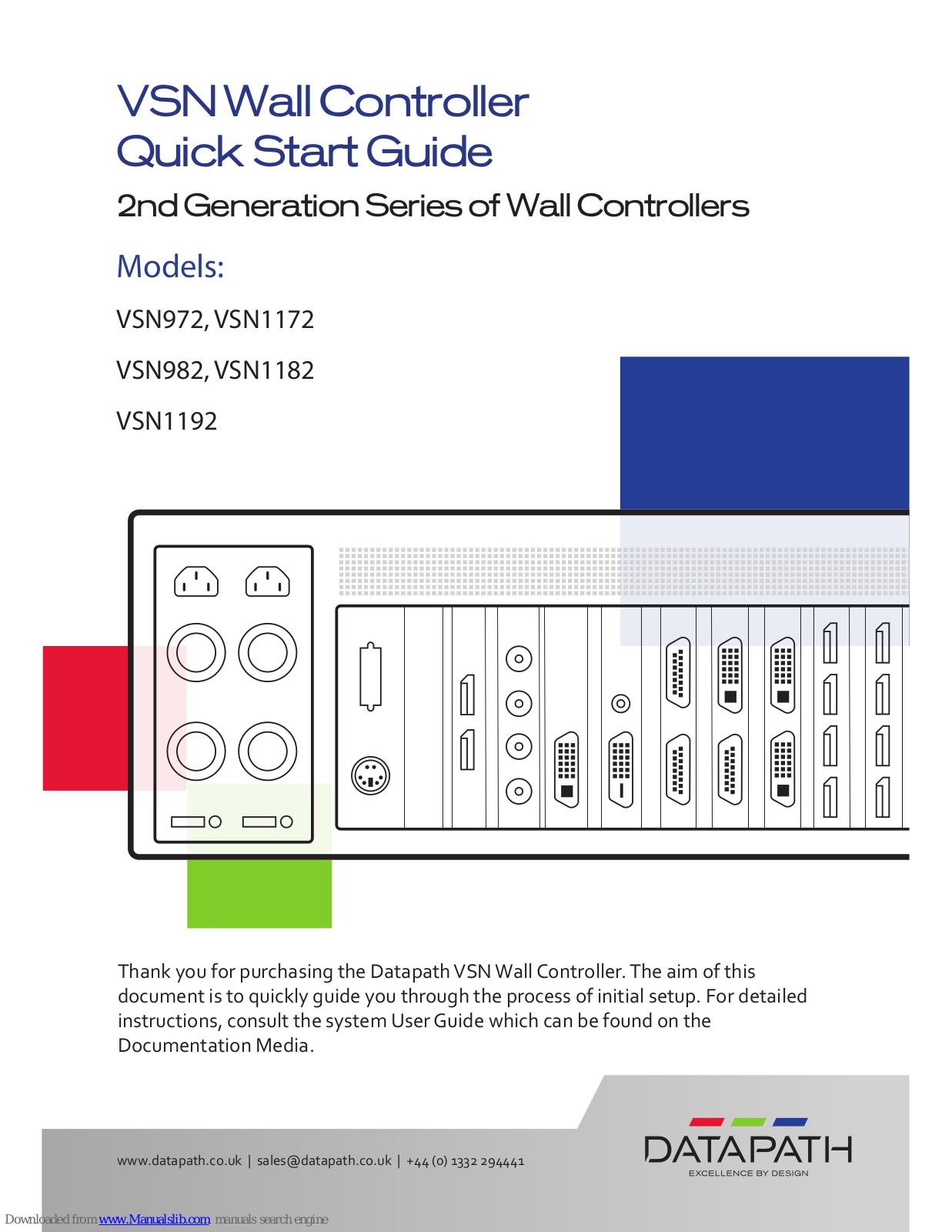 Datapath VSN Series, VSN1172, VSN972, VSN1182, VSN982 Quick Start Manual