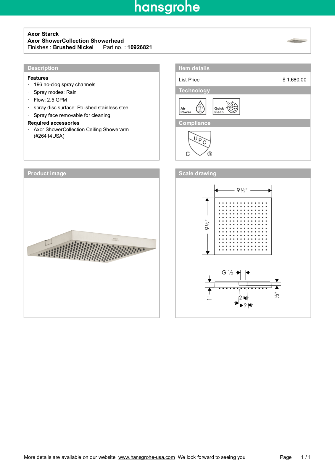 Hansgrohe HAN3348 Specifications - ManualMachine.com
