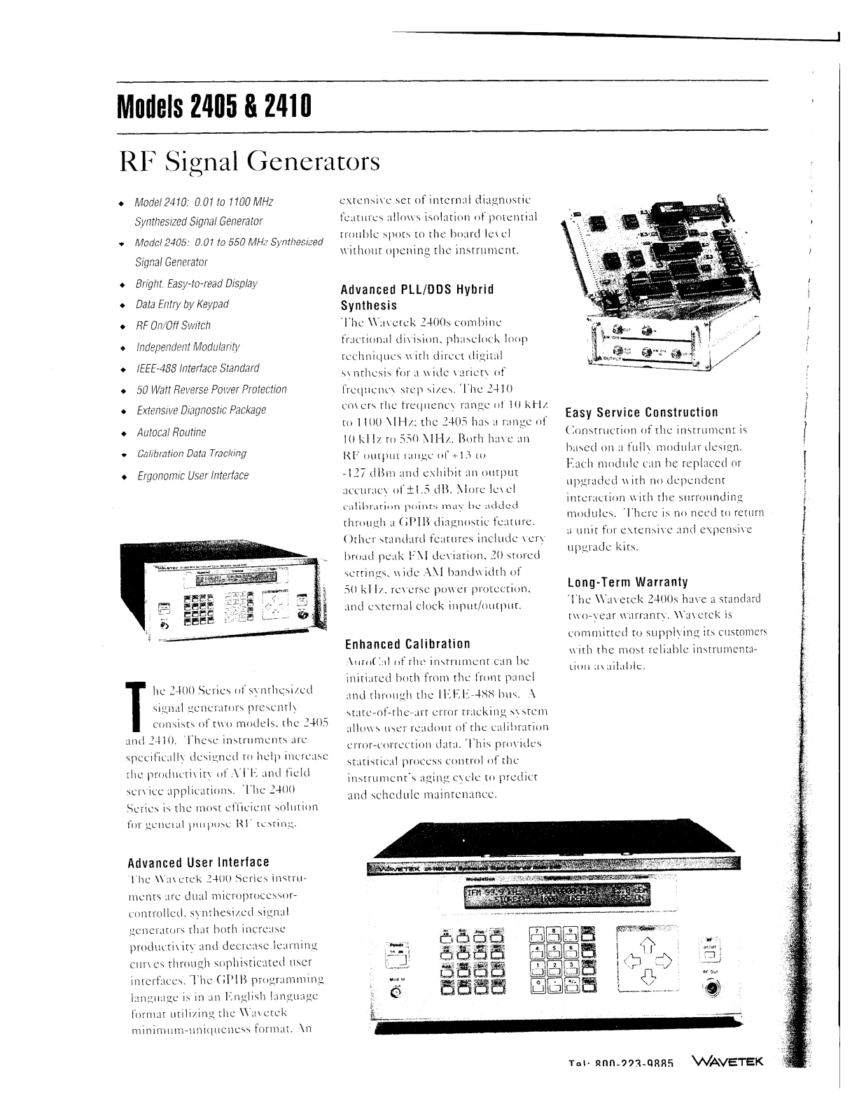 Wavetek 2410, 2405 Datasheet