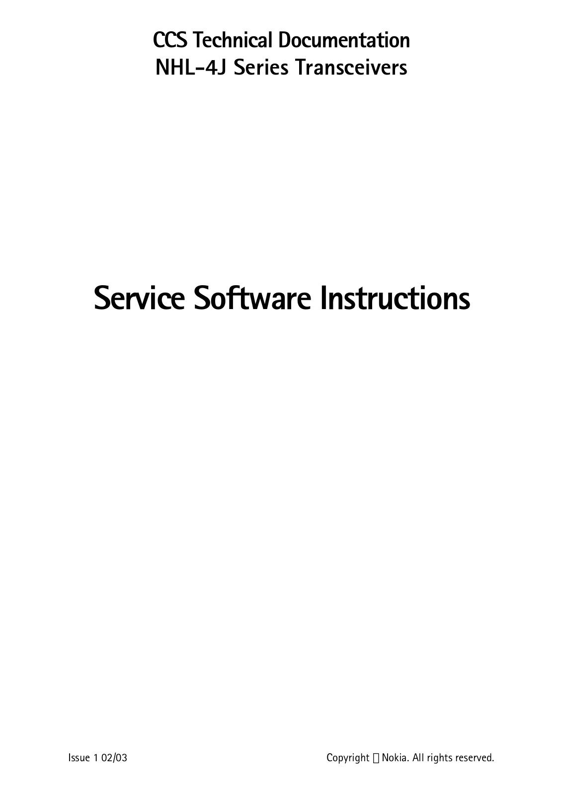 Nokia 7250, 7250i Service Manual 03_nhl4j_service