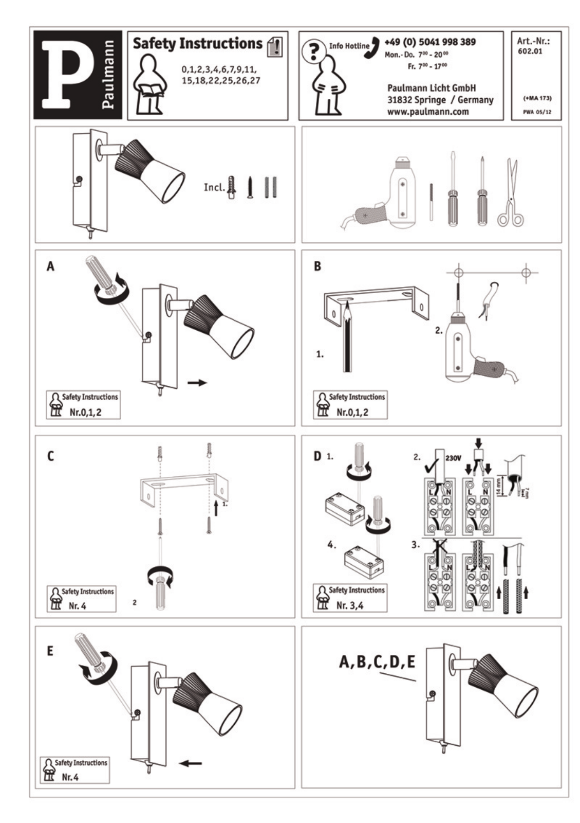 Paulmann 60201 Safety instructions - ManualMachine.com