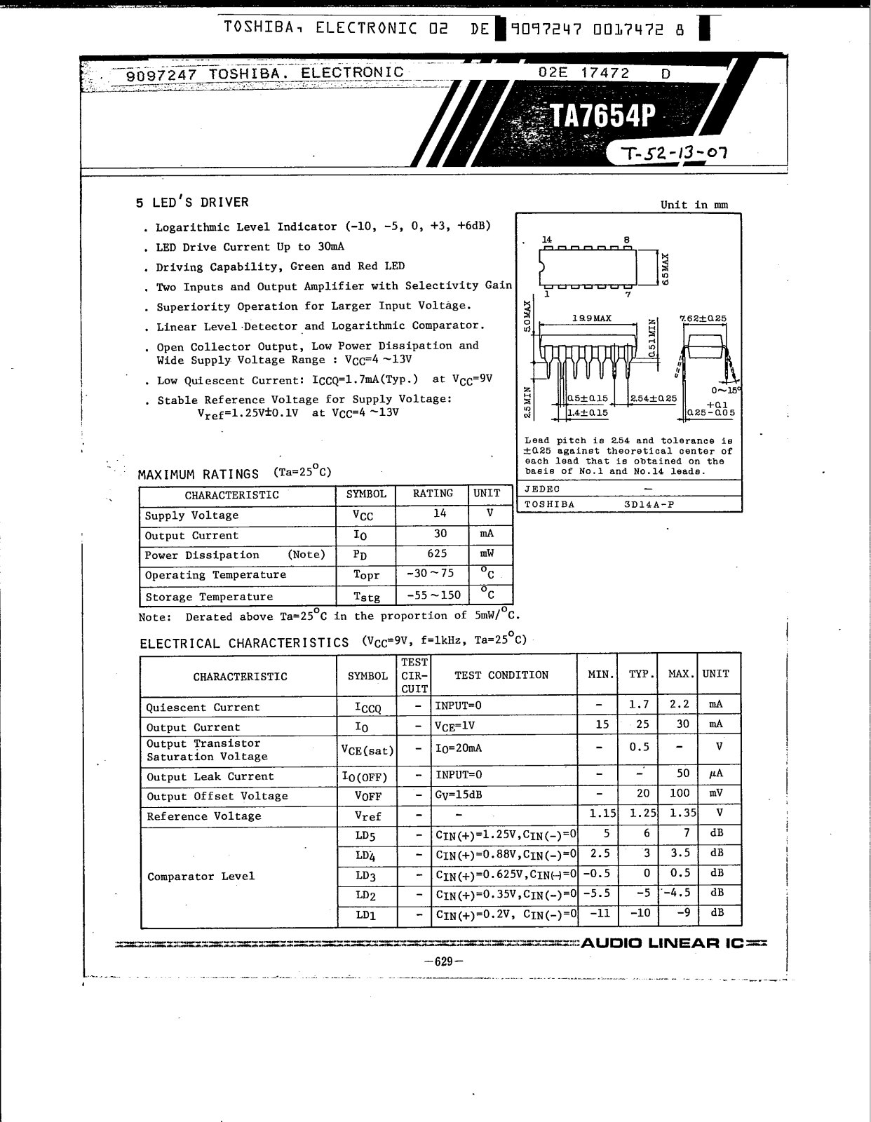Datasheet TA7654P Specification - ManualMachine.com