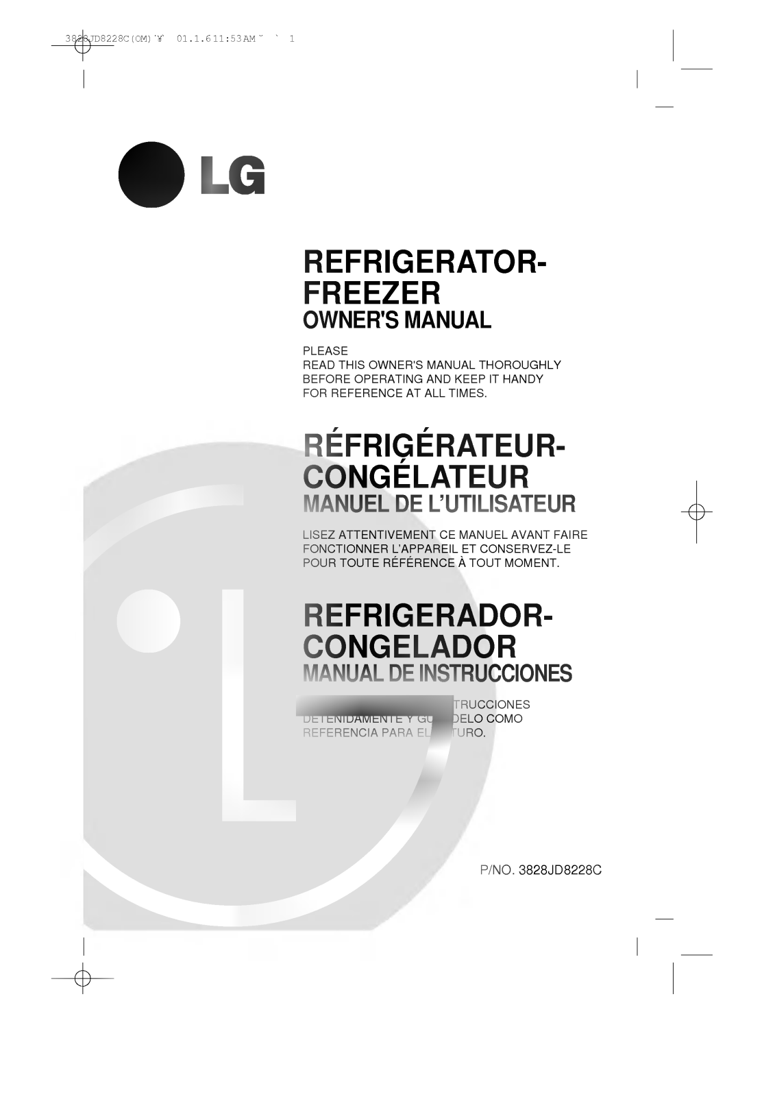 LG GR-T722DE Owner’s Manual