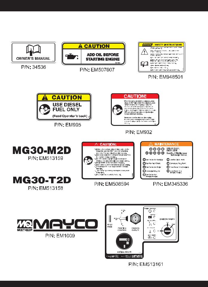 Multiquip MG30M2D User Manual