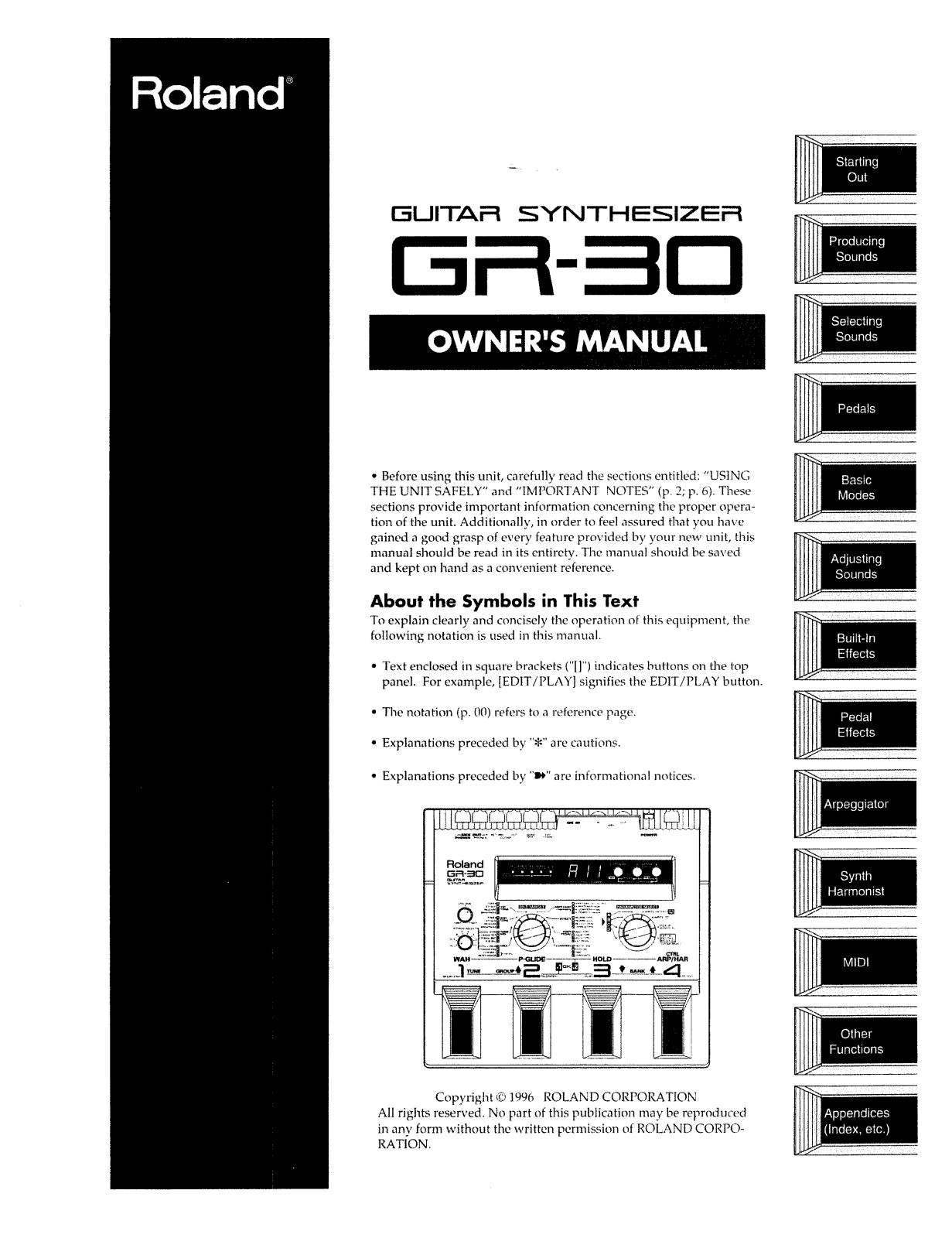 Roland Corporation GR-30 Owner's Manual