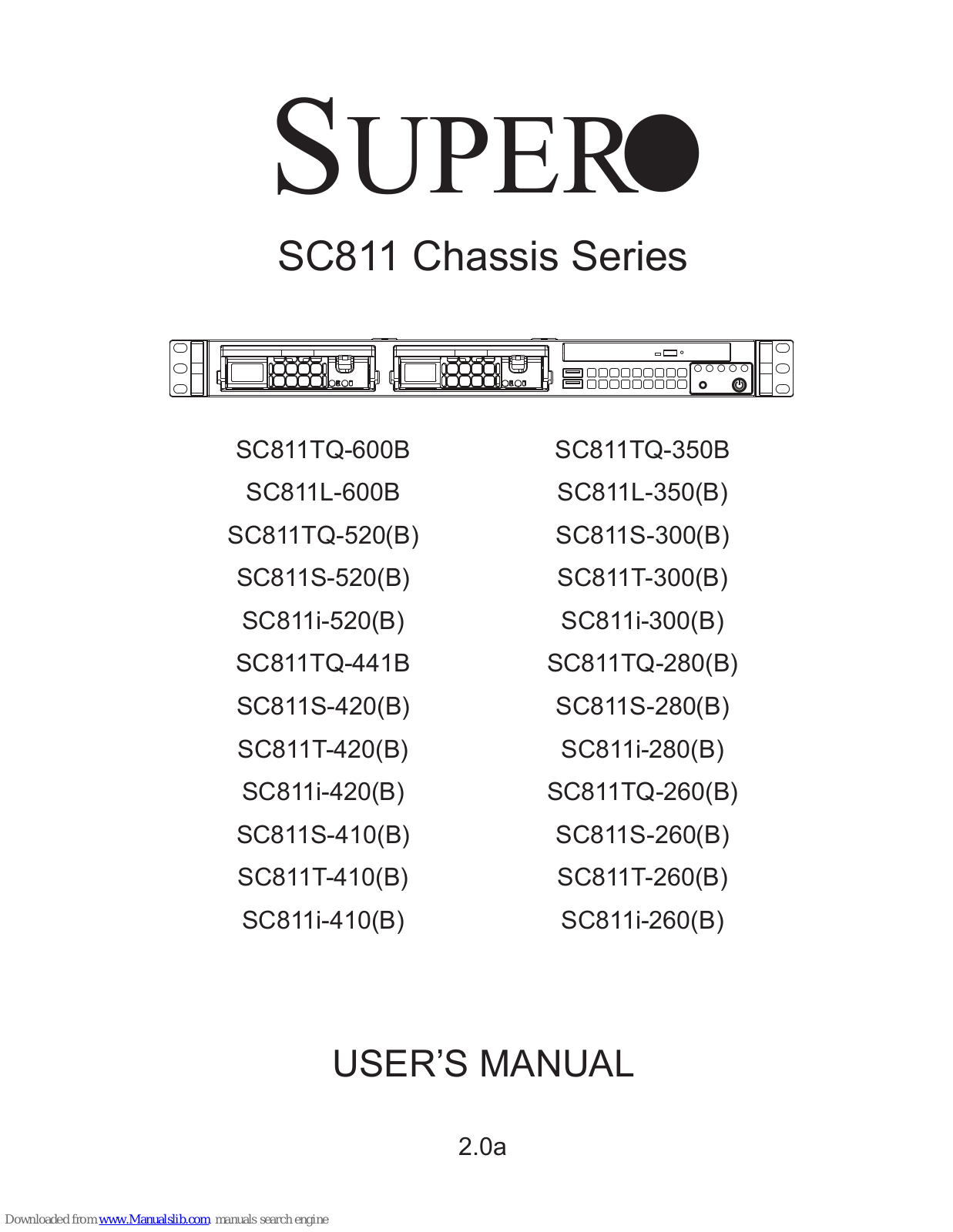 Supero SC811S-300B, SC811TQ-350B, SC811S-520B, SC811L-600B, SC811L-350B User Manual