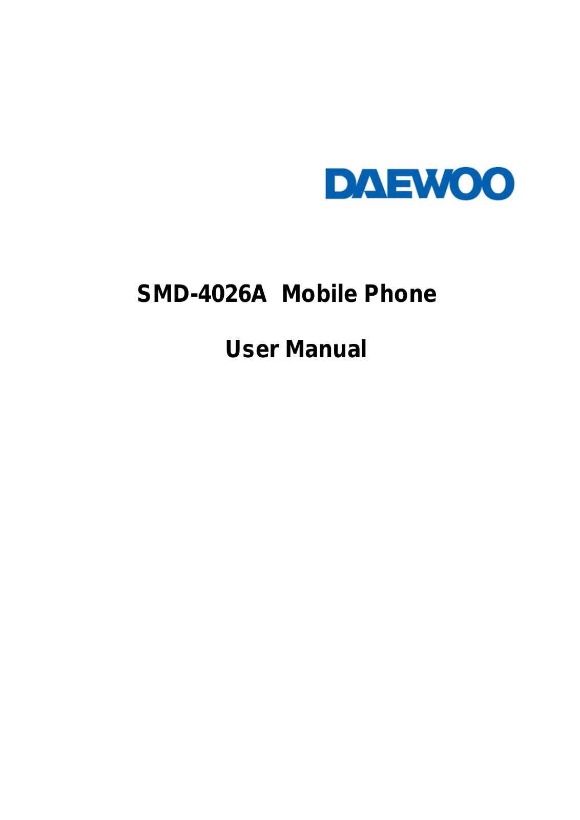 Daewoo SMD 4026A User Manual