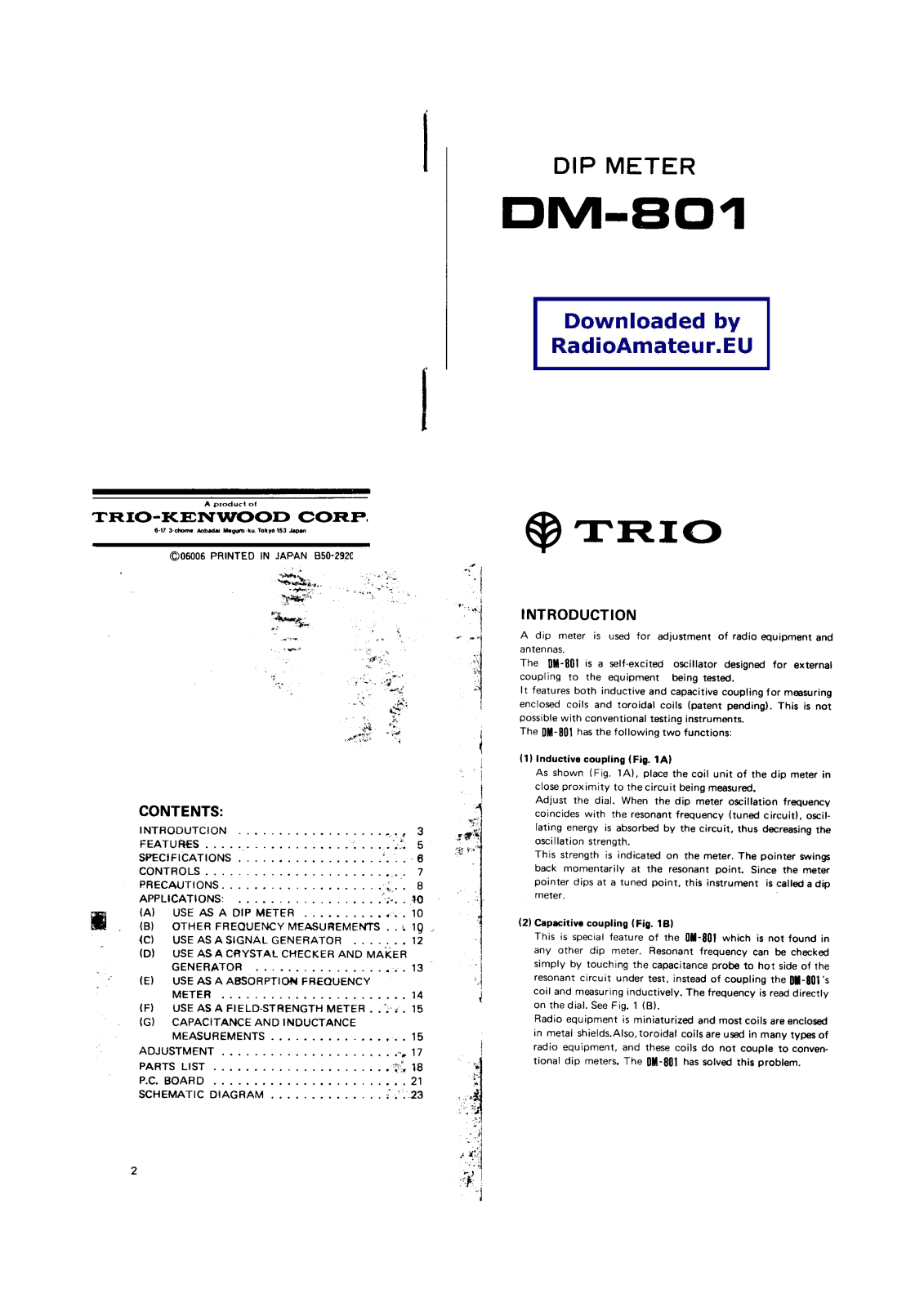 Kenwood dm-801 User Manual