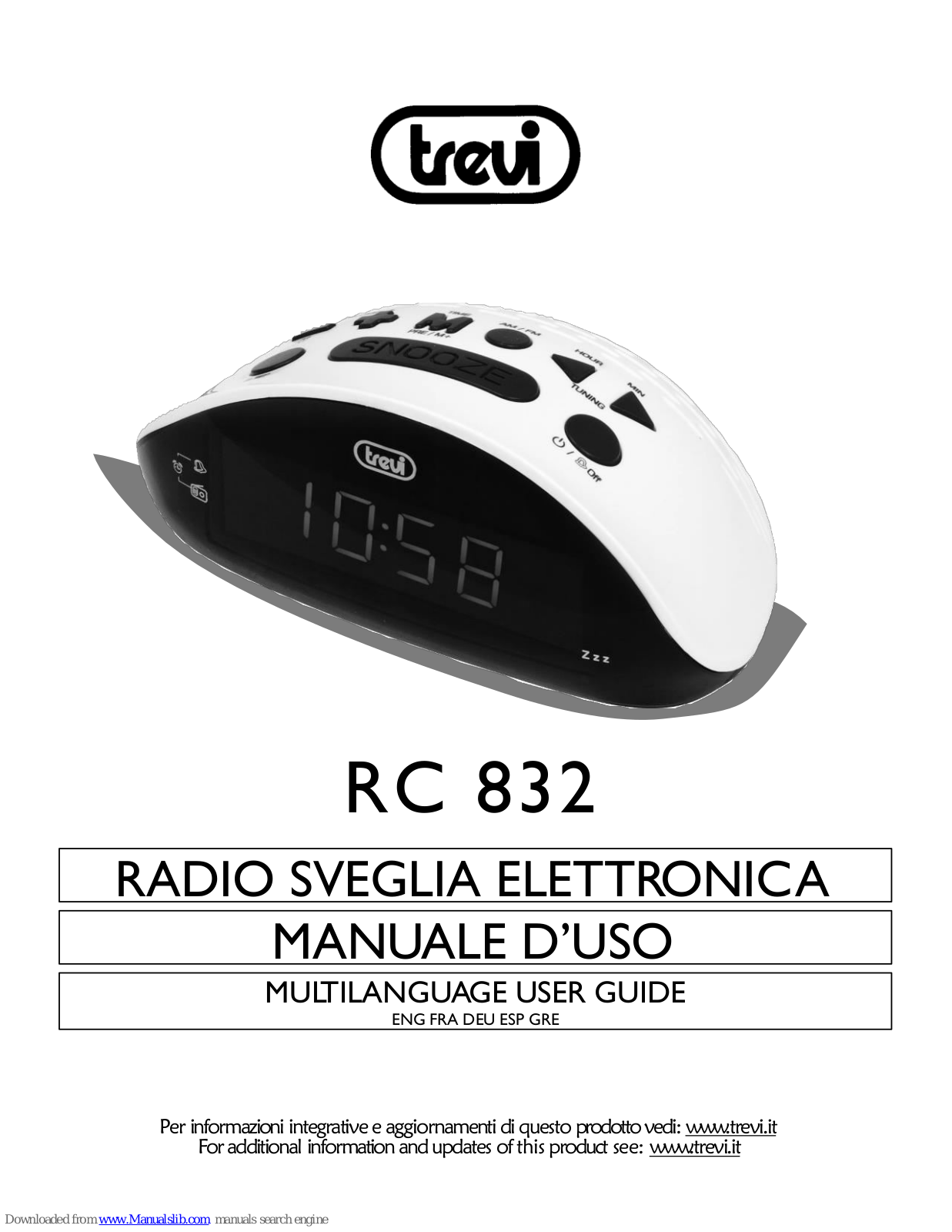 Trevi RC 832 User Manual