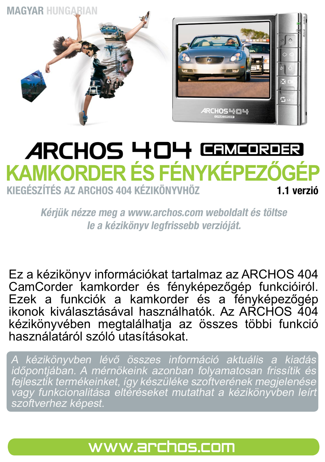 Archos 404 CAMCORDER User Manual