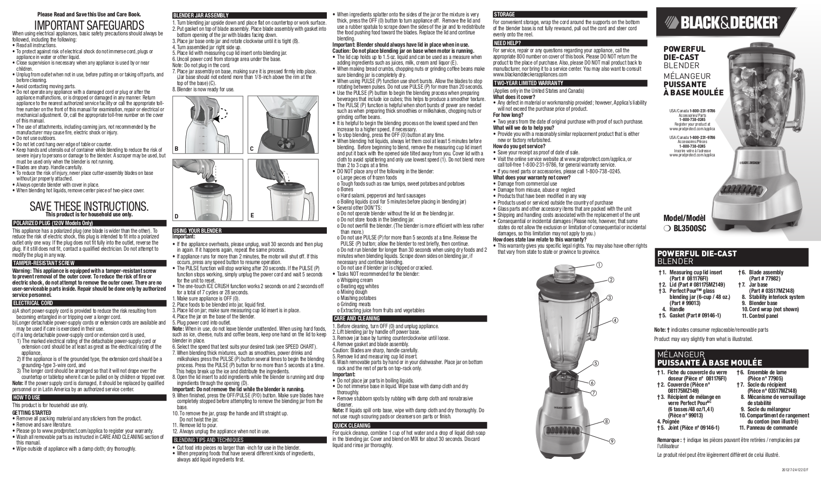 Black & Decker BL3500SC User Manual