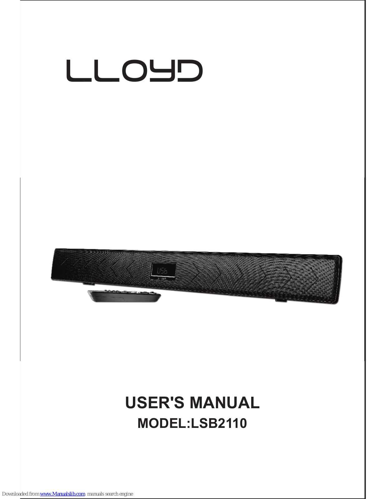 Lloyd LSB2110 User Manual - ManualMachine.com